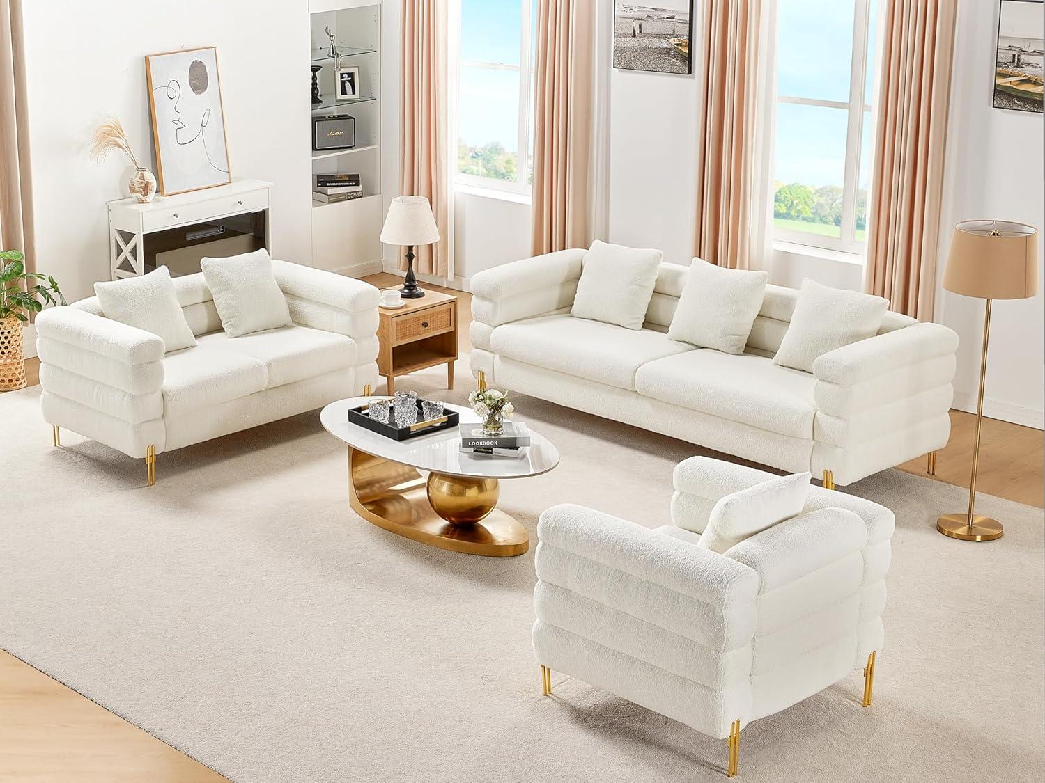 Our Take on the AMERLIFE ‍Oversized White Bouclé Sofa:⁣ Cozy & Stylish