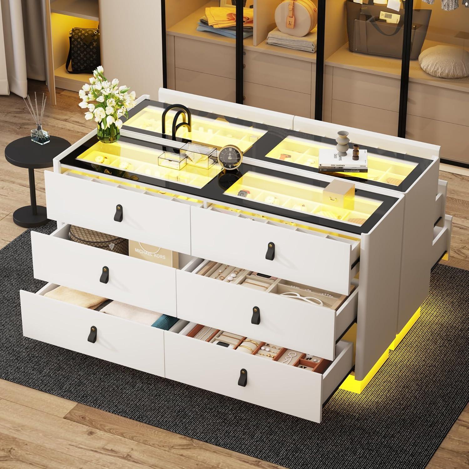 Our Honest take on the Modern‍ Closet Island with LED Lights & Glass Top