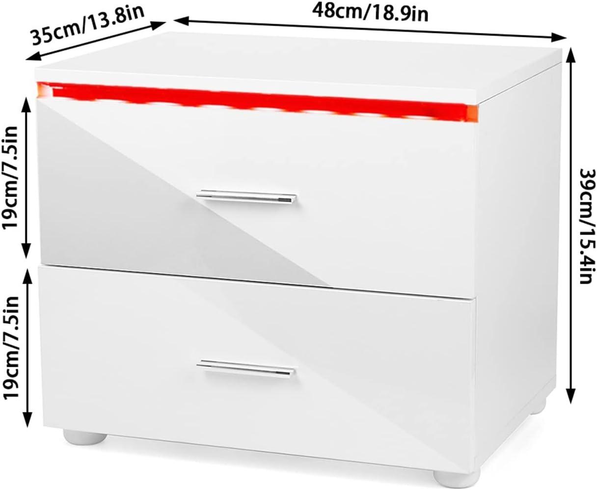 Our Take on the High Gloss 2-Drawer Bedside Table: Sleek & Spacious