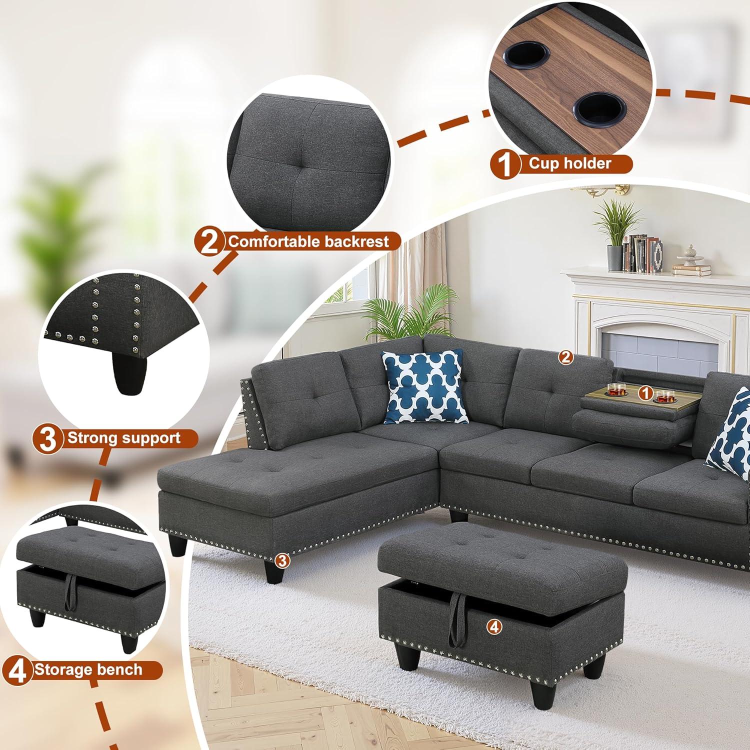 Our Take on the Lyngins Linen Sectional Sofa: Comfort & Storage