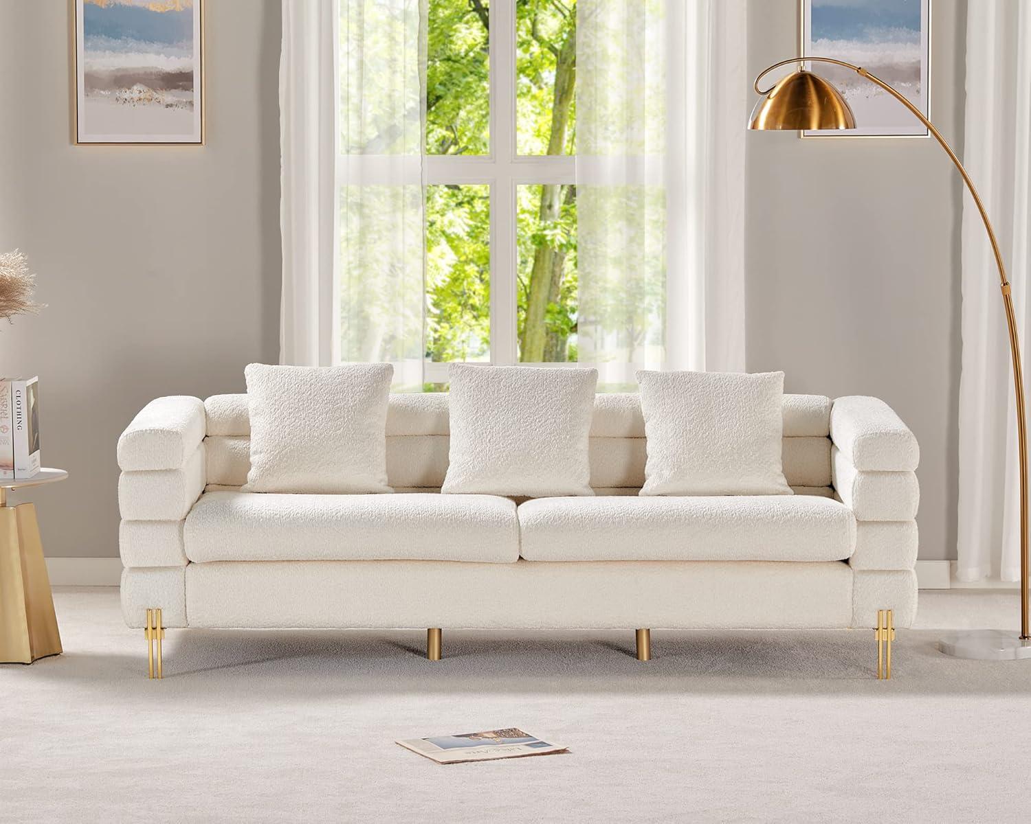 Our Take ⁣on the ​AMERLIFE Oversized White ‌Bouclé Sofa: Cozy & Stylish