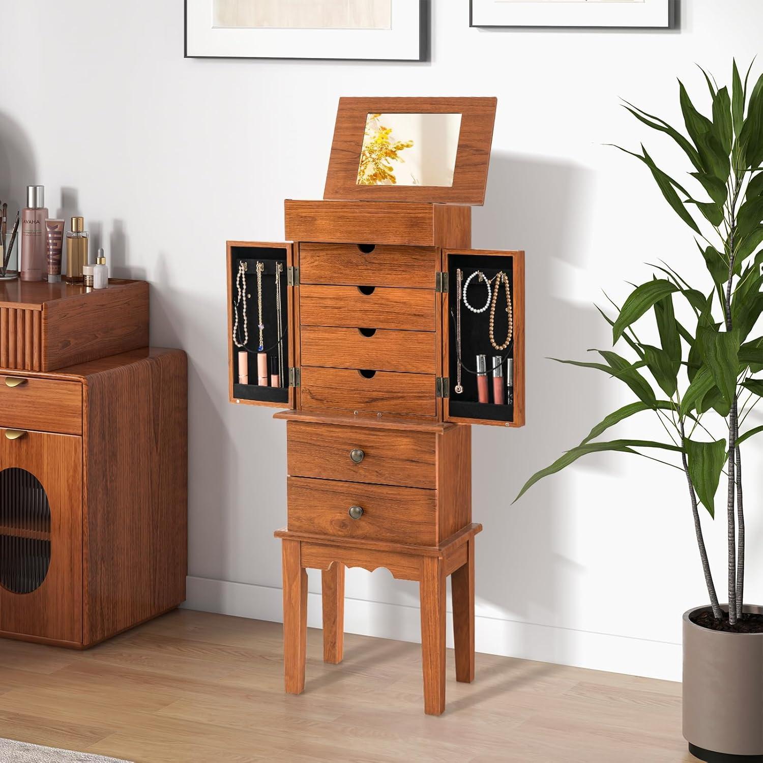 How We Organized Our Jewelry with GOFLAME's Elegant Armoire