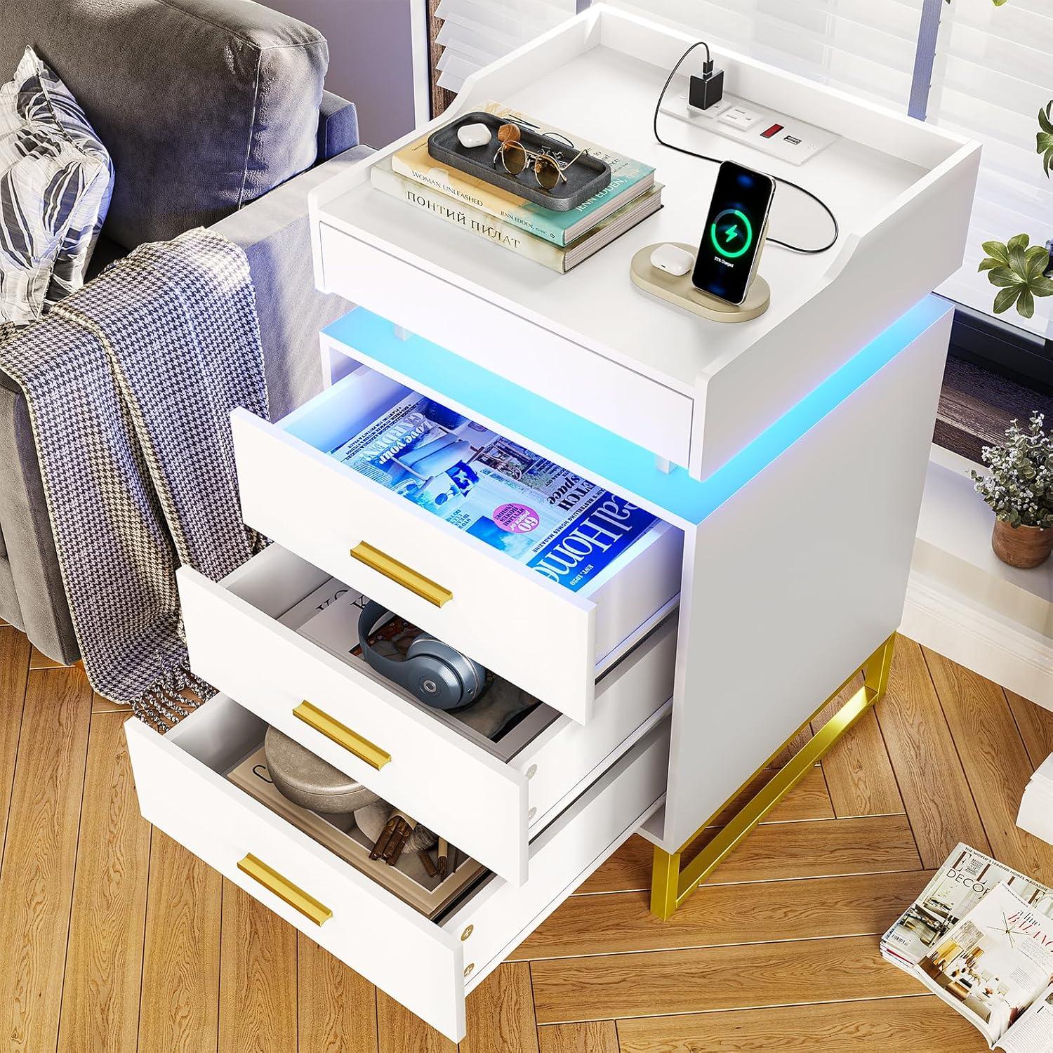 Our⁢ Honest Take on the LED Nightstand with Charging⁢ & Storage
