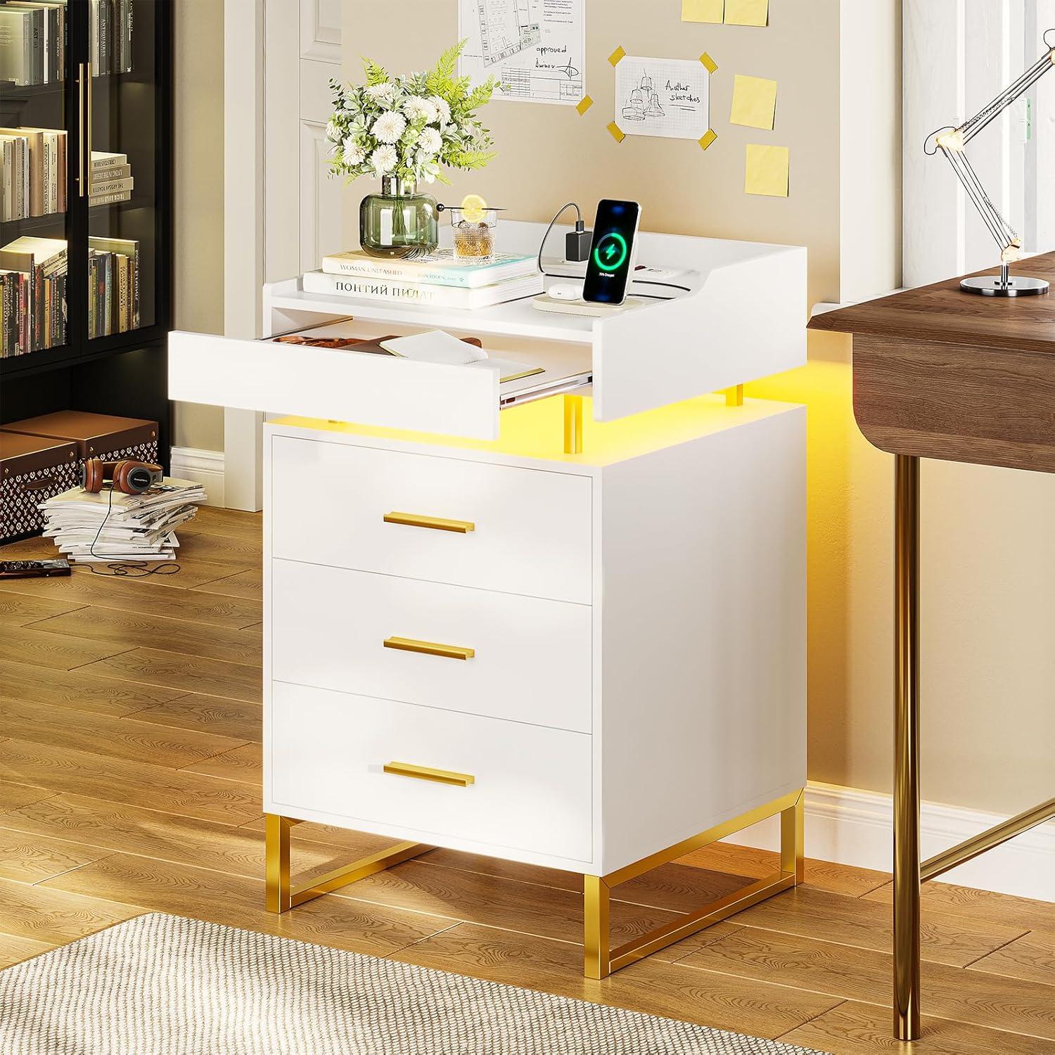Our Honest Take on the LED Nightstand with Charging & Storage