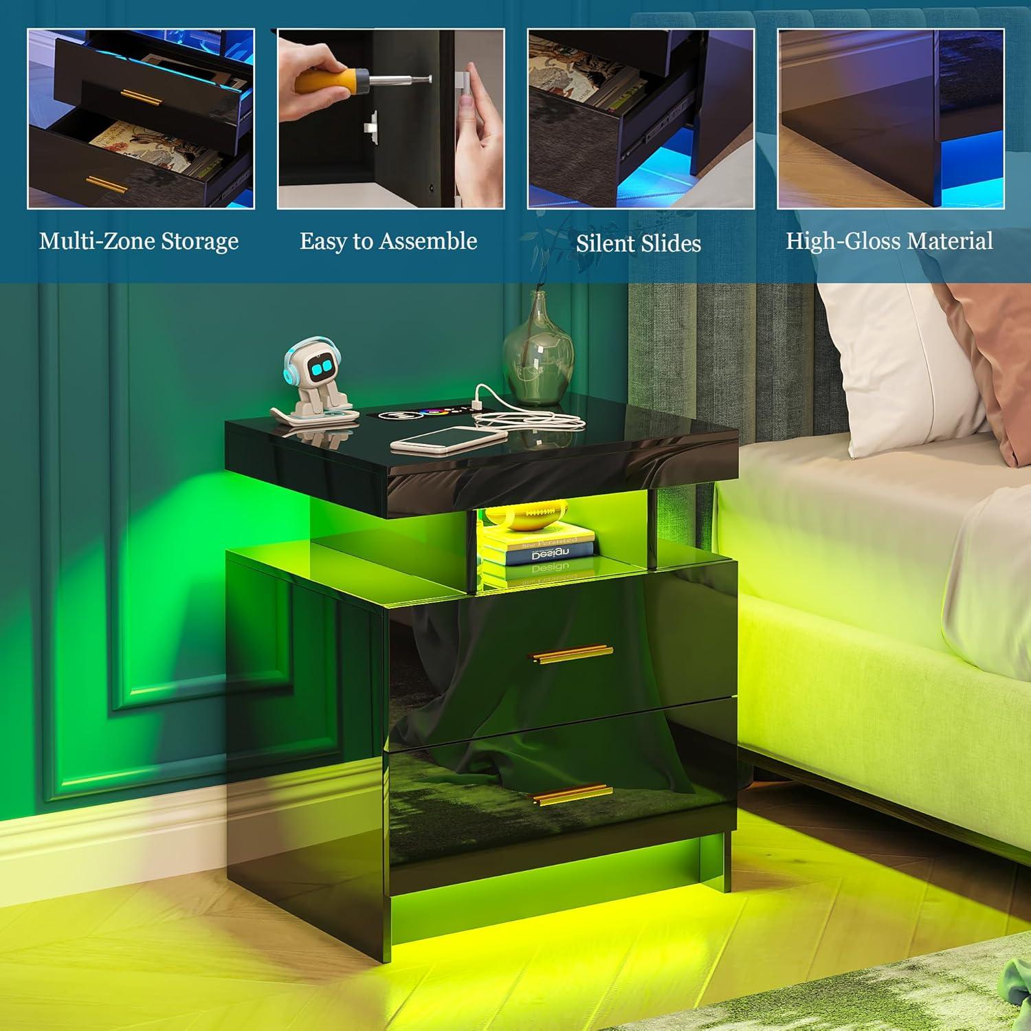 Our Honest Take ‍on ⁢Modern Nightstands⁢ with LED & ⁢Charging Hub