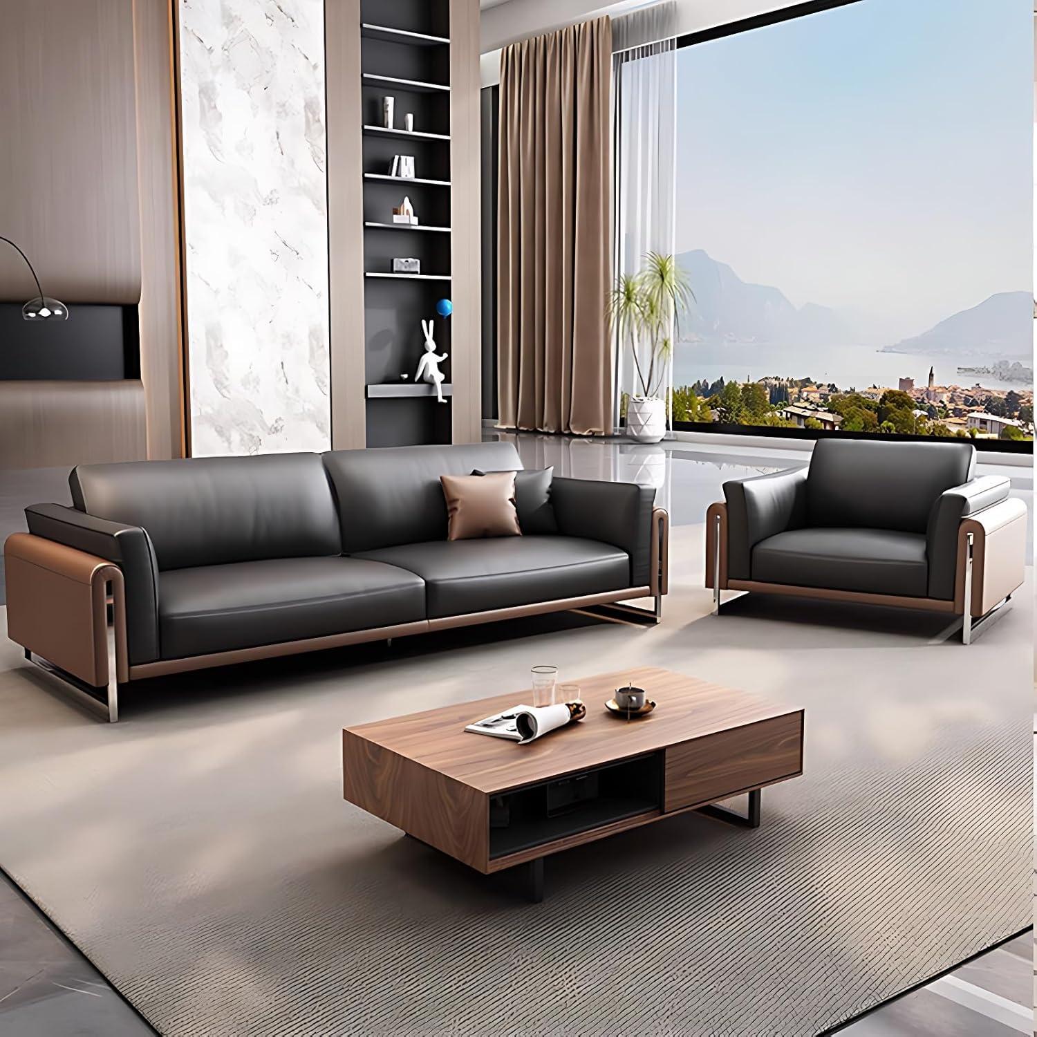 Why We Love Our Luxury Genuine Leather Sofa⁣ Set: comfort & Style Review