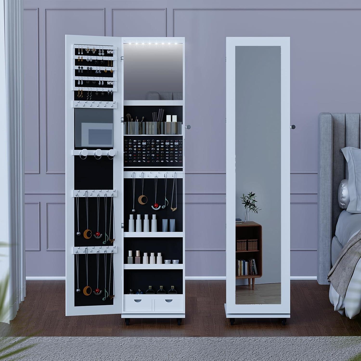 Our Honest Take on the 65'' Swivel Jewelry Mirror Cabinet with Wheels