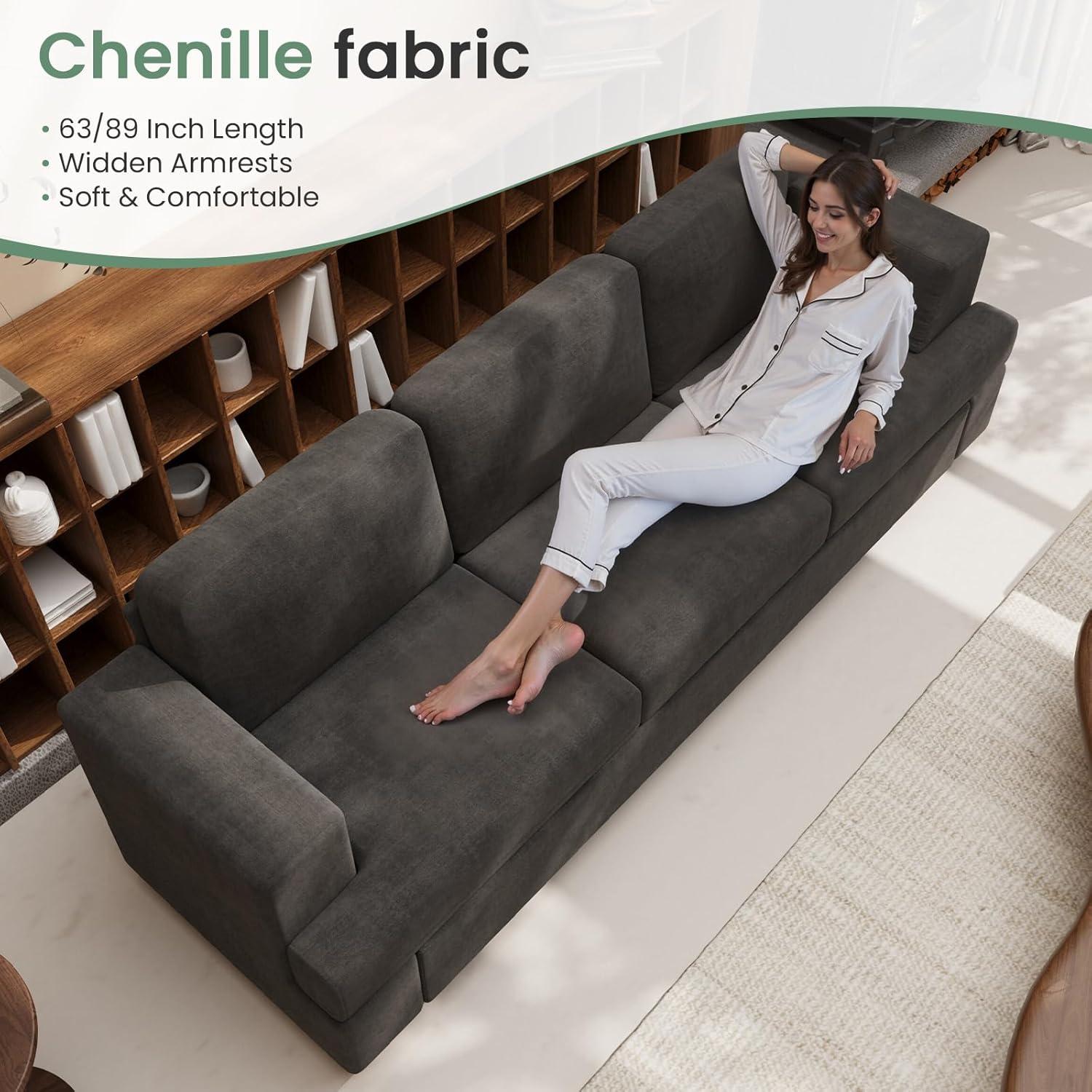 Why We ‌love fiona's 5-Seat Dark Grey Chenille Sofa‍ Set