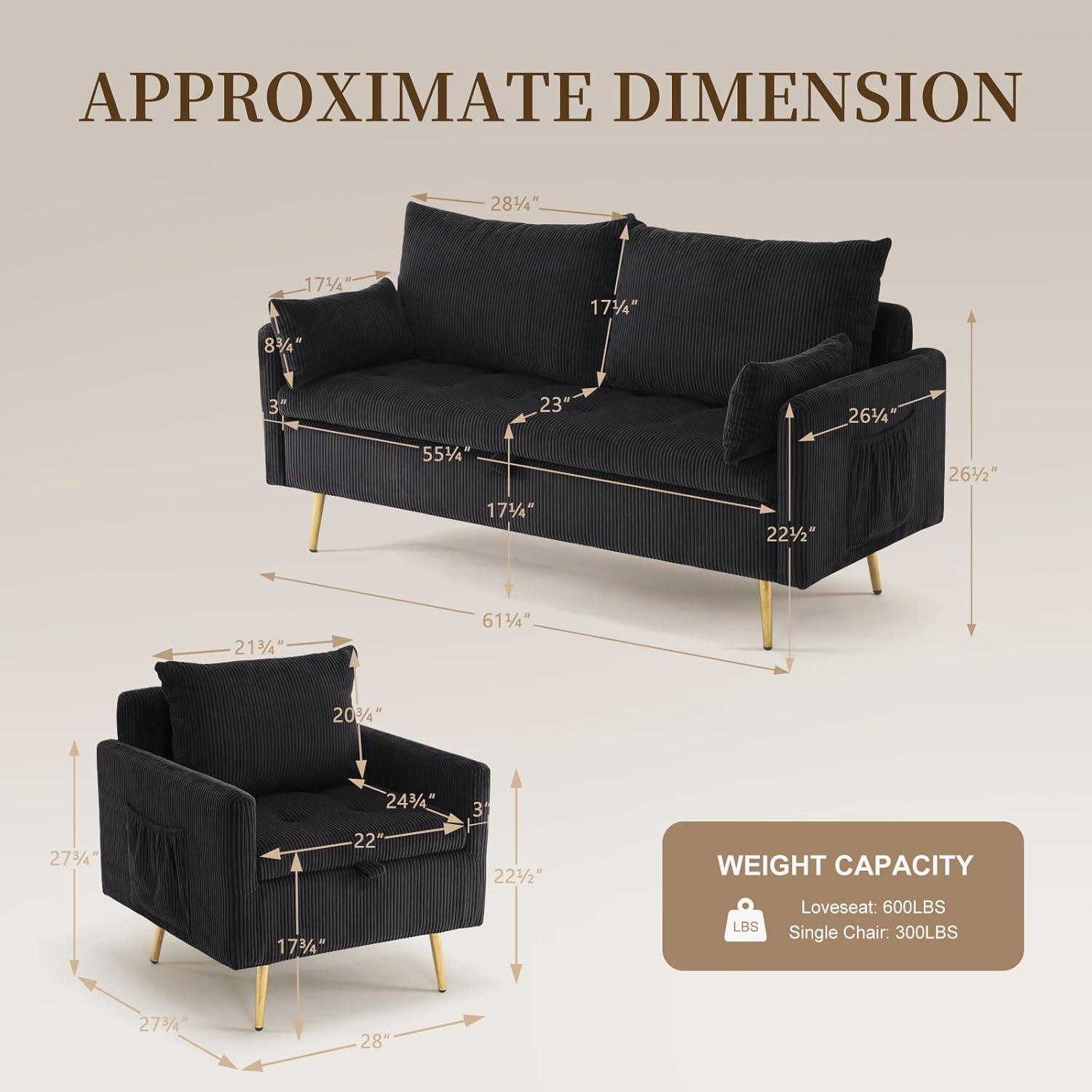 how We Loved Furnimart's Cozy & Practical Corduroy sofa Set