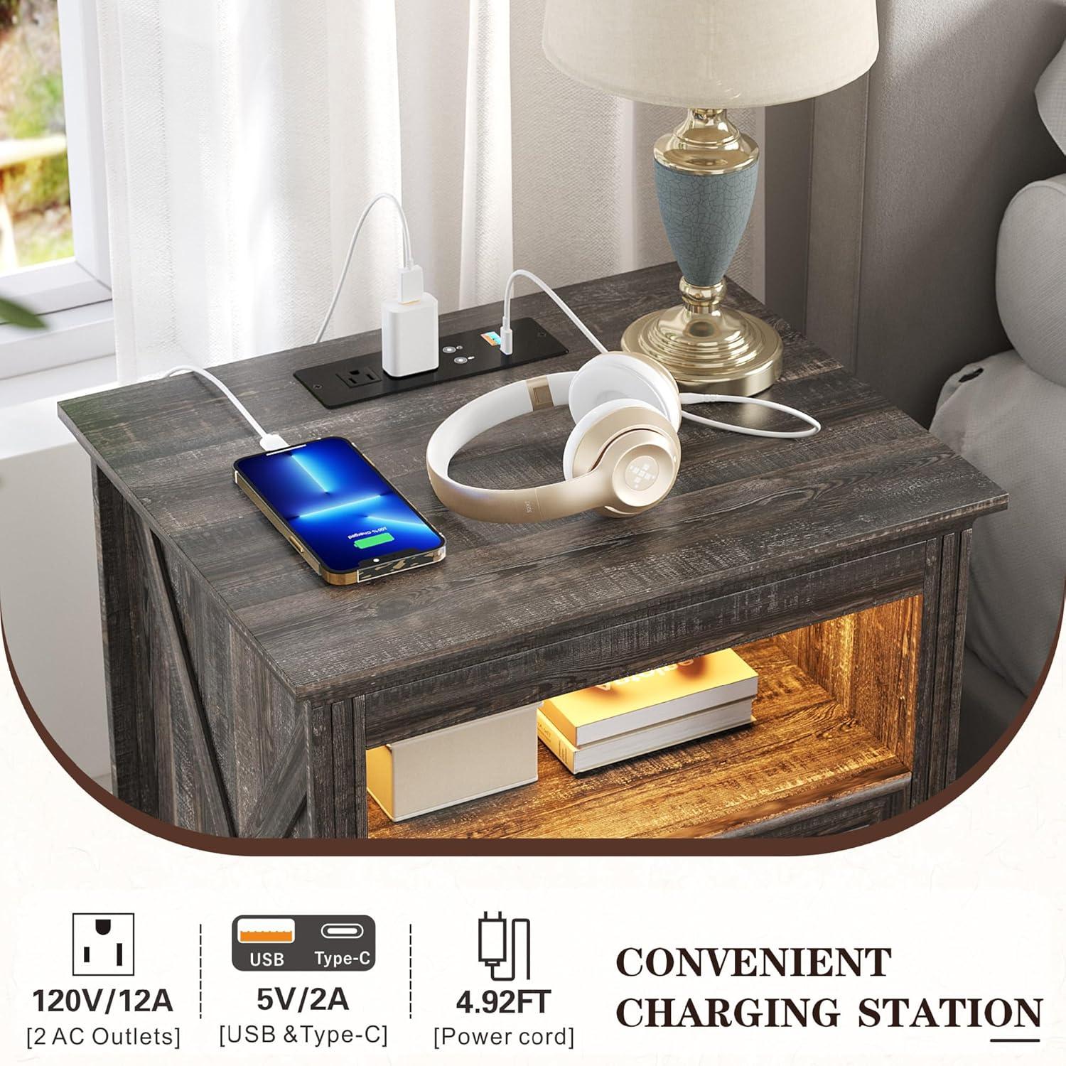 Our Take on the Farmhouse Nightstand with Hidden Gun Drawer & LED Lights