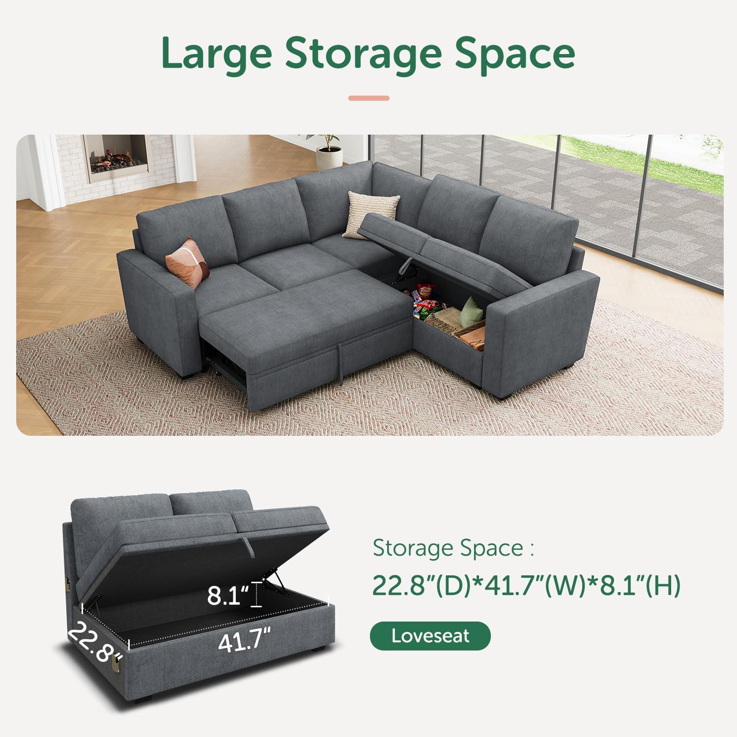 How We Loved the HONBAY Modular Sleeper Sofa's Comfort & Storage