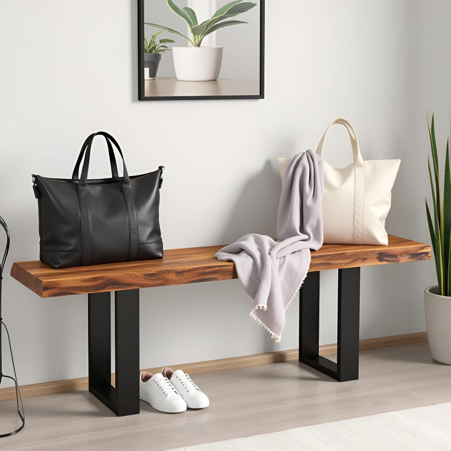 Our Take on the Alpine Live Edge Acacia Wood bench: Rustic & Reliable