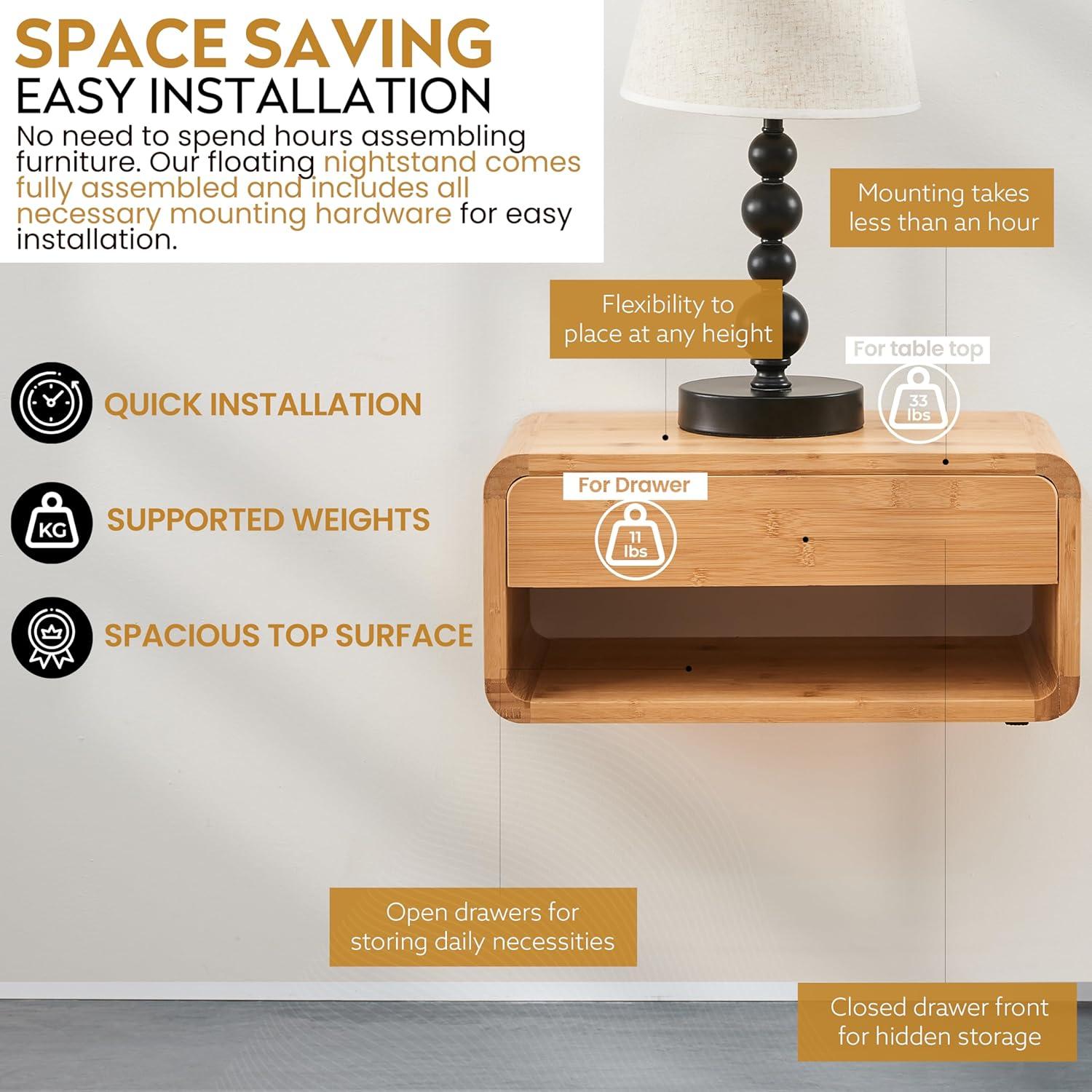 Our Take on the Bamboo Floating nightstand: Stylish & Space-Savvy