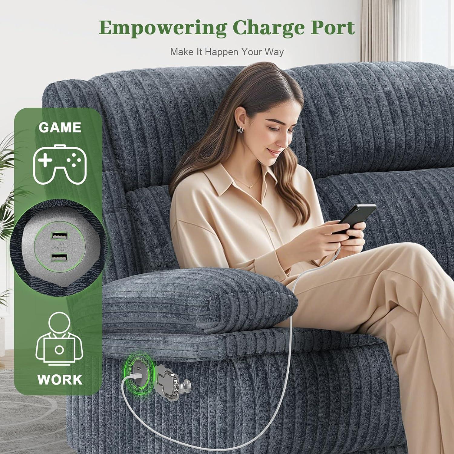 our Cozy Take on the ⁢Loveseat Recliner Sofa with⁤ USB & Holders