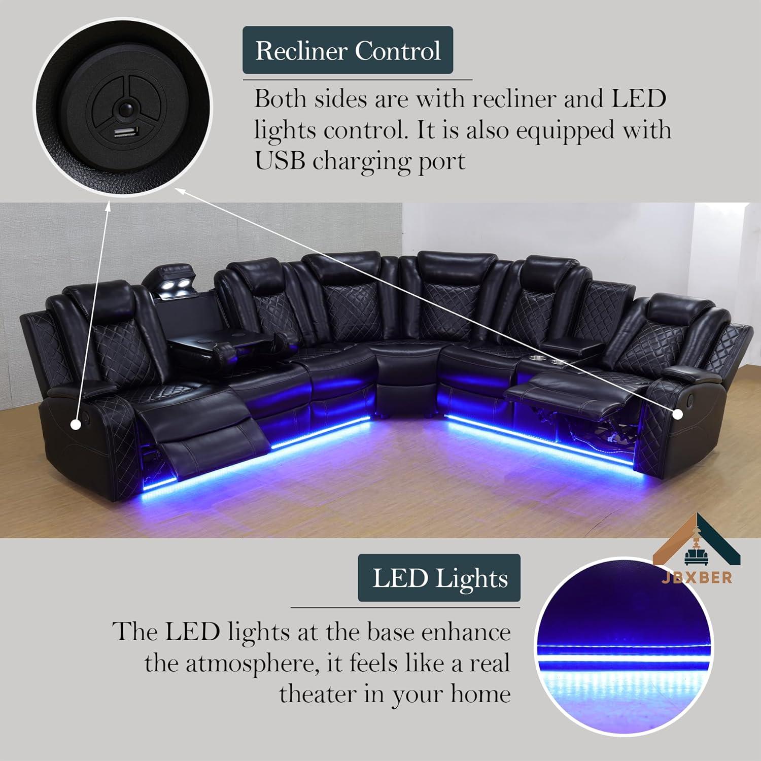 Our Review: Power Recliner​ Sectional Sofa with LED & Storage Features