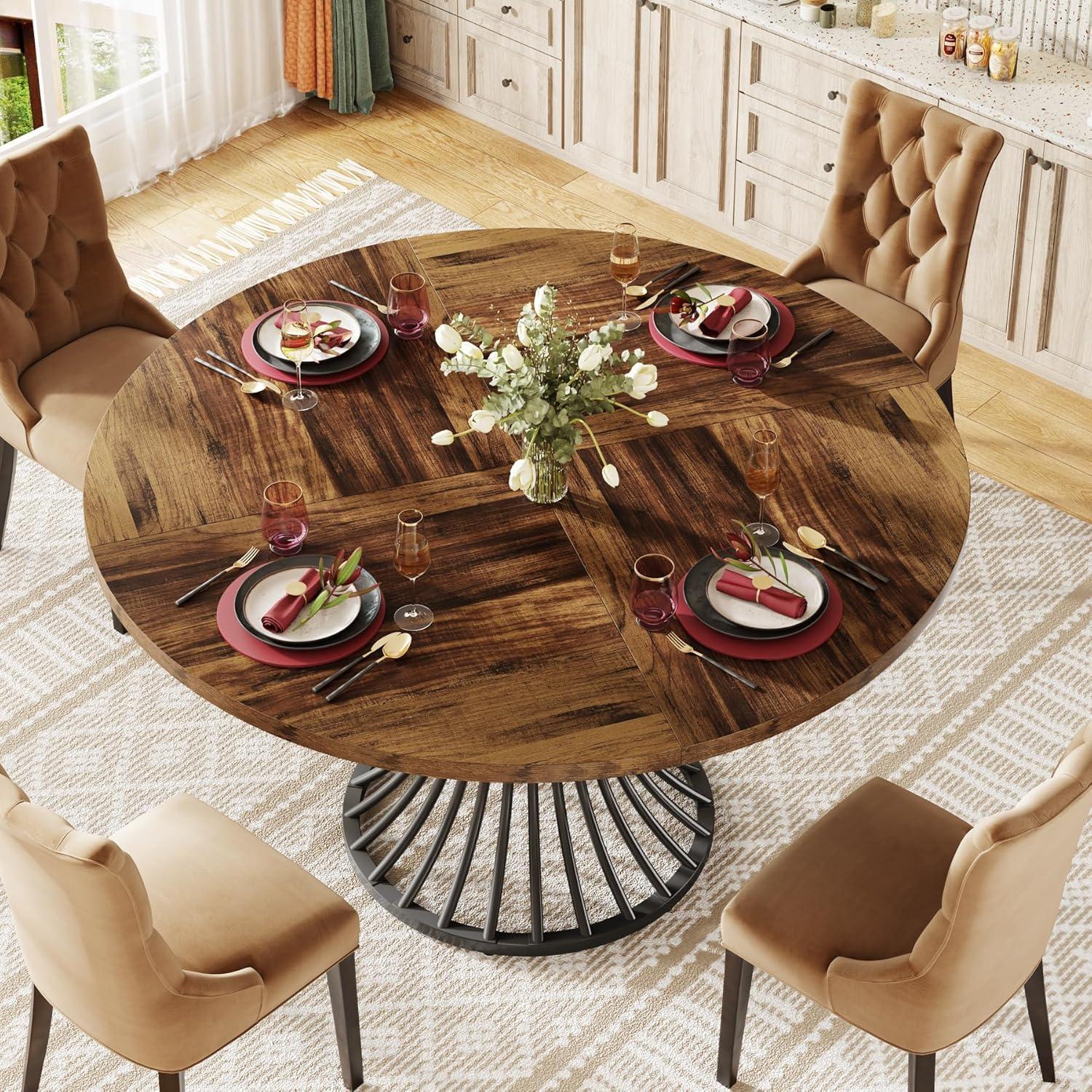 Why We Love Tribesigns' Round‍ Farmhouse table for Our Space