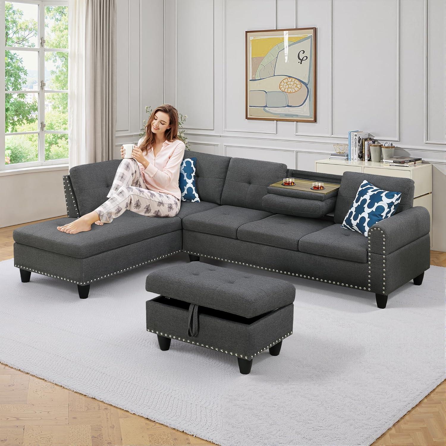 Our Take on the Lyngins Linen Sectional Sofa: Comfort & Storage