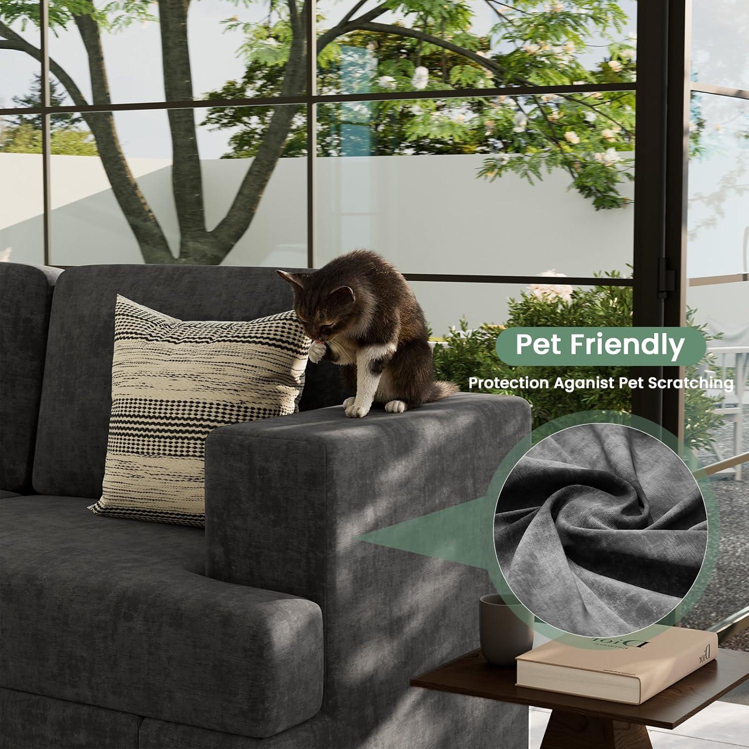 Why We‍ Love Fiona's 5-Seat Dark Grey⁣ Chenille Sofa ‍set