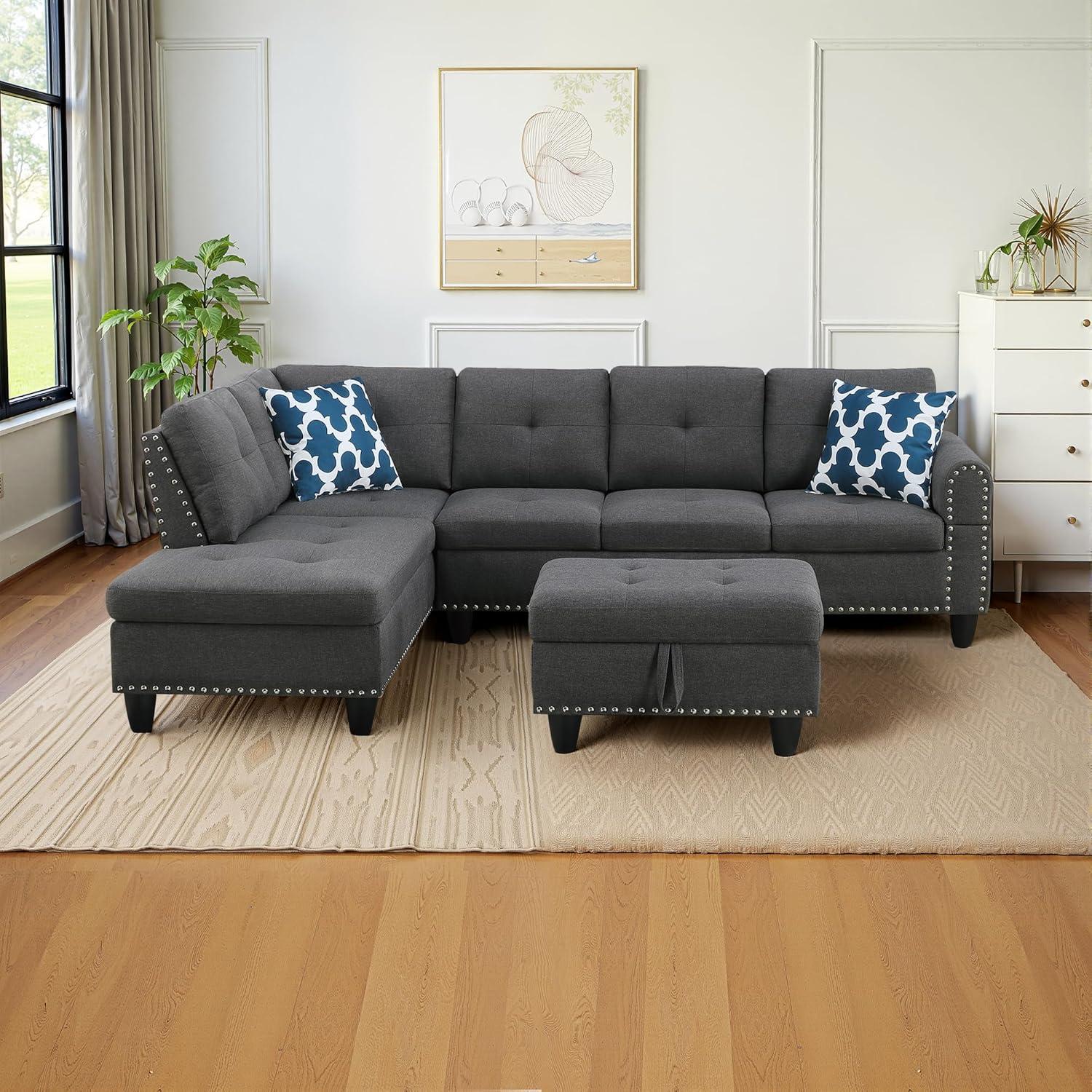 our Take on the Lyngins Linen Sectional Sofa: Comfort & Storage