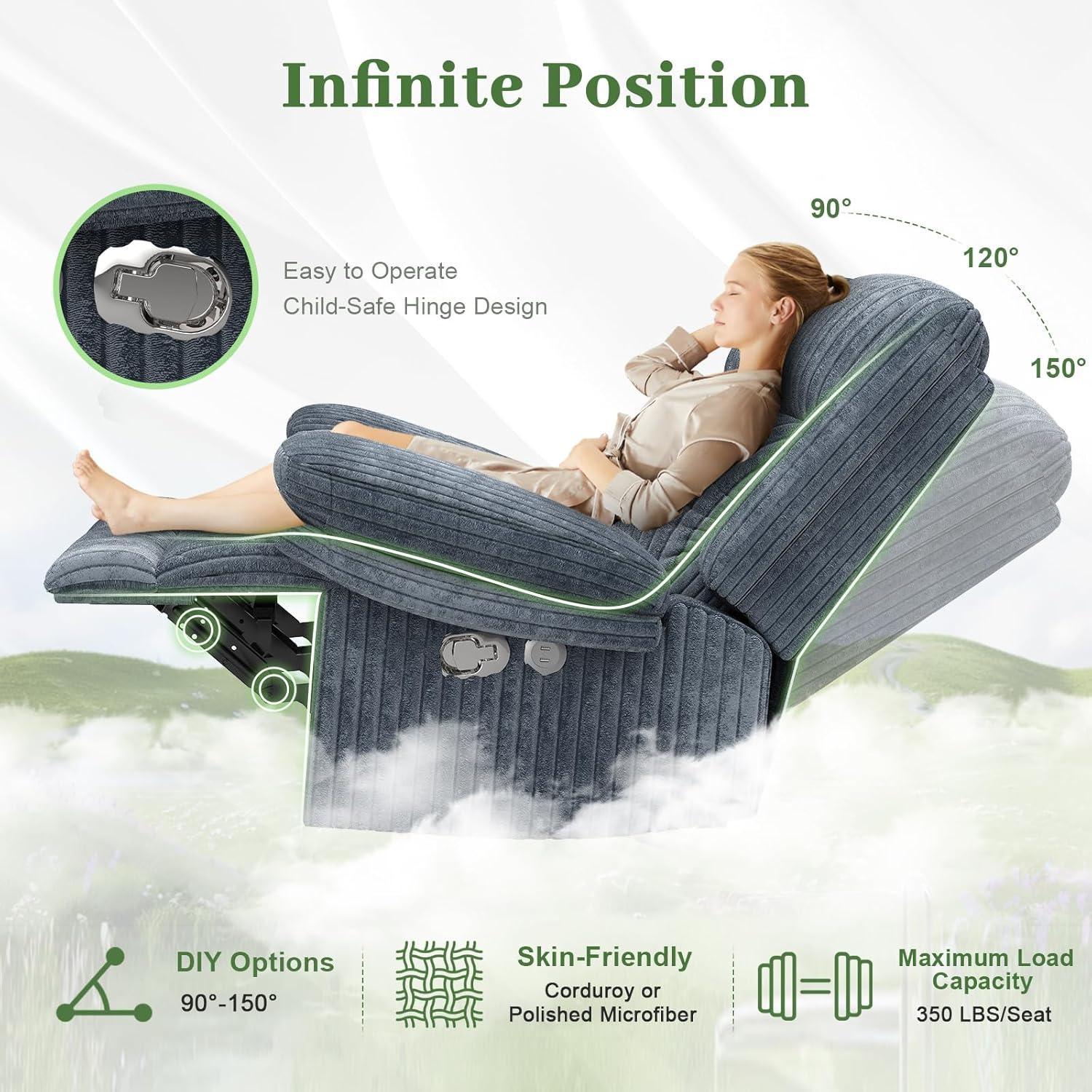 Our Cozy Take on the loveseat Recliner Sofa with‌ USB ⁢& Holders