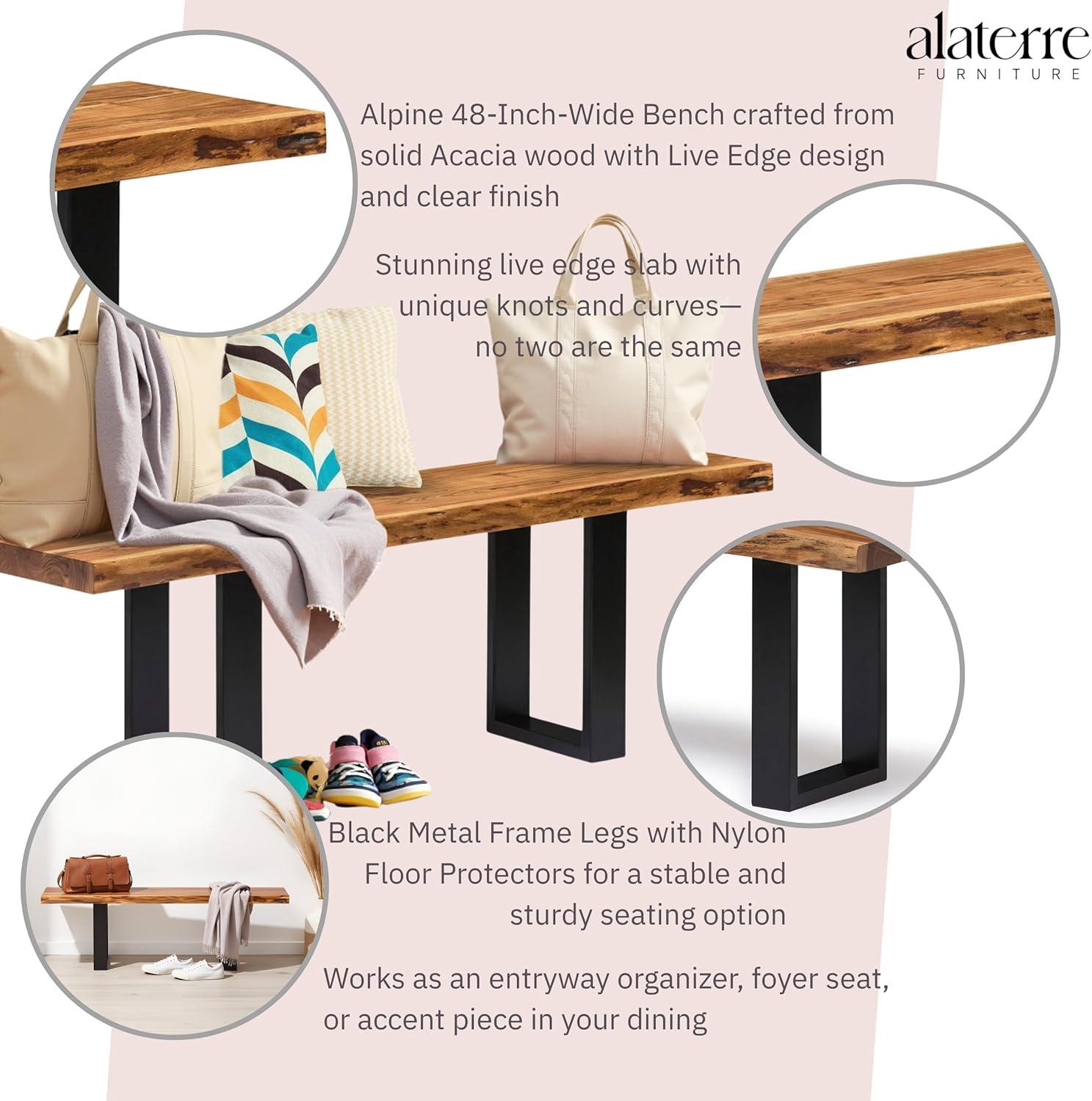 Our Take on the alpine Live Edge Acacia Wood Bench: Rustic & Reliable