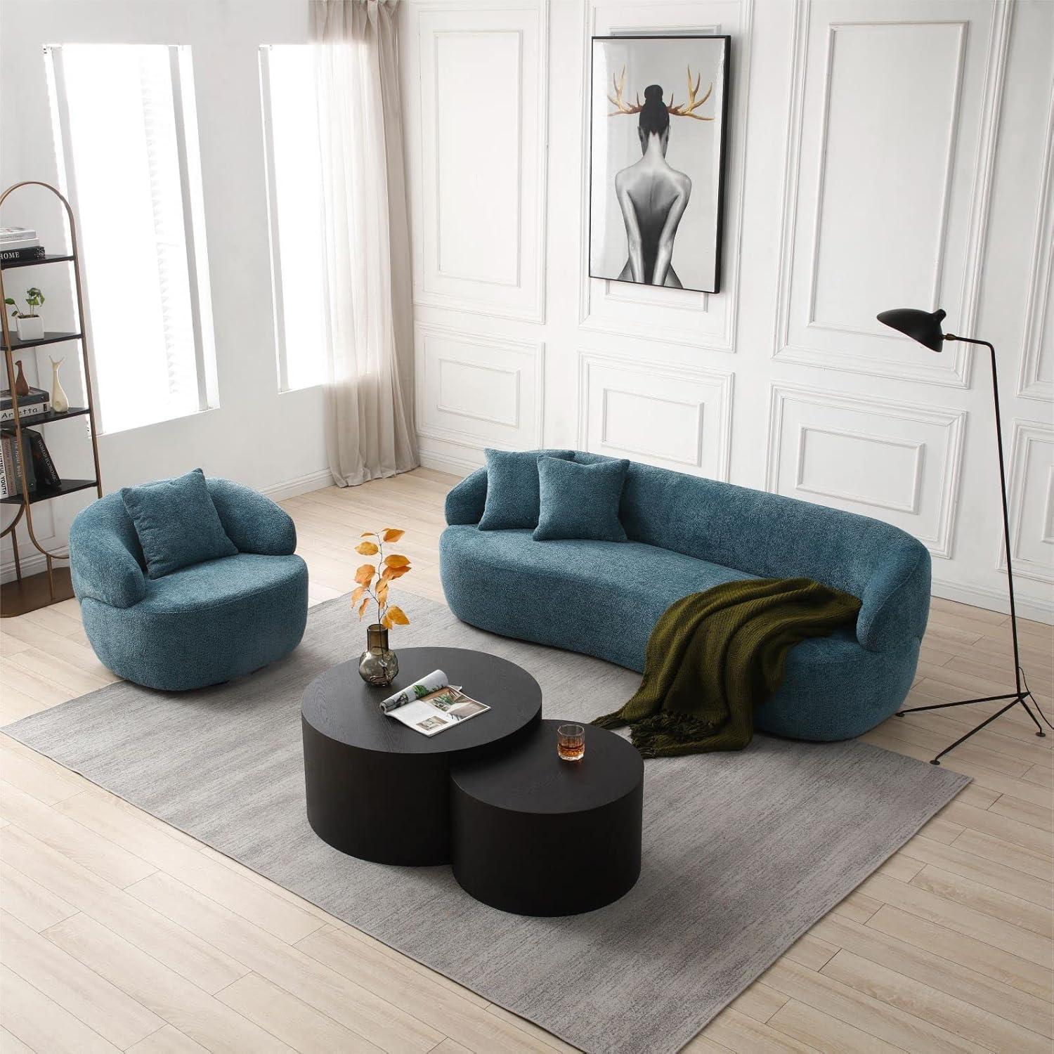 How we Loved⁢ the KEVINSPACE Curved Sofa ⁣& Swivel Chair Set