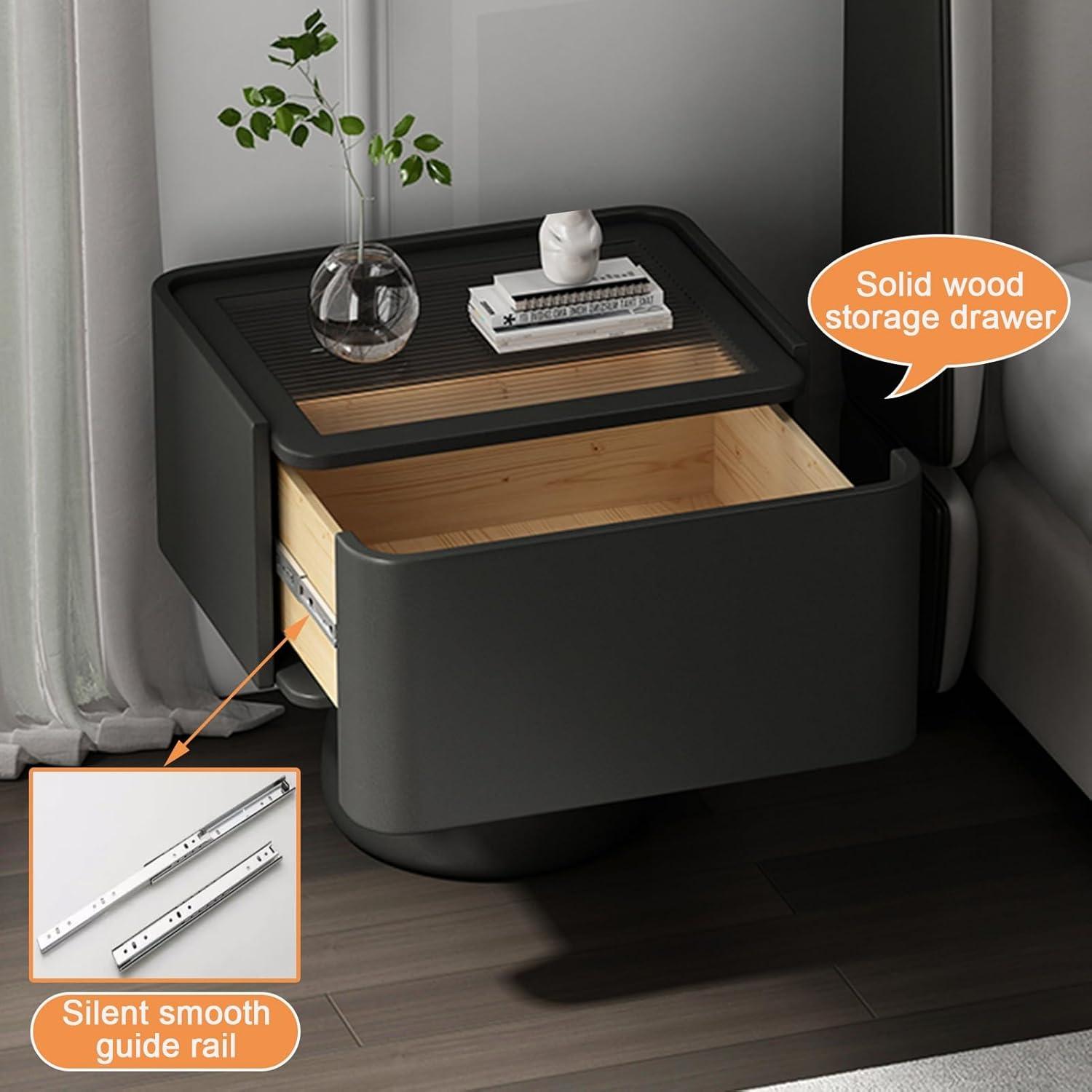 Our Take on the Sleek‍ Black Leather & ⁢Wood Nightstand with Storage