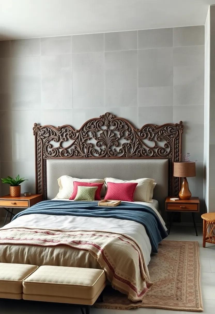 Choose a Statement Headboard with Intricate Carvings