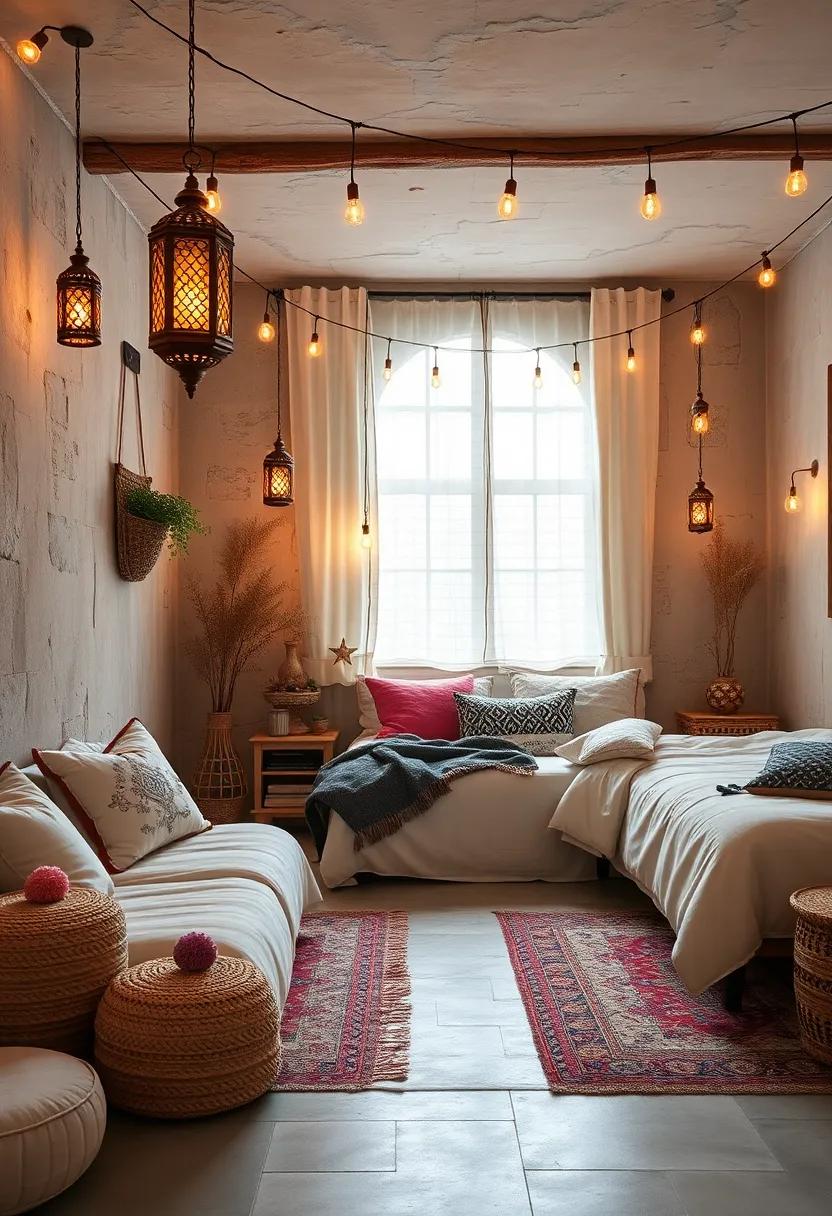 use Moroccan Lanterns and String Lights for Ambient Glow