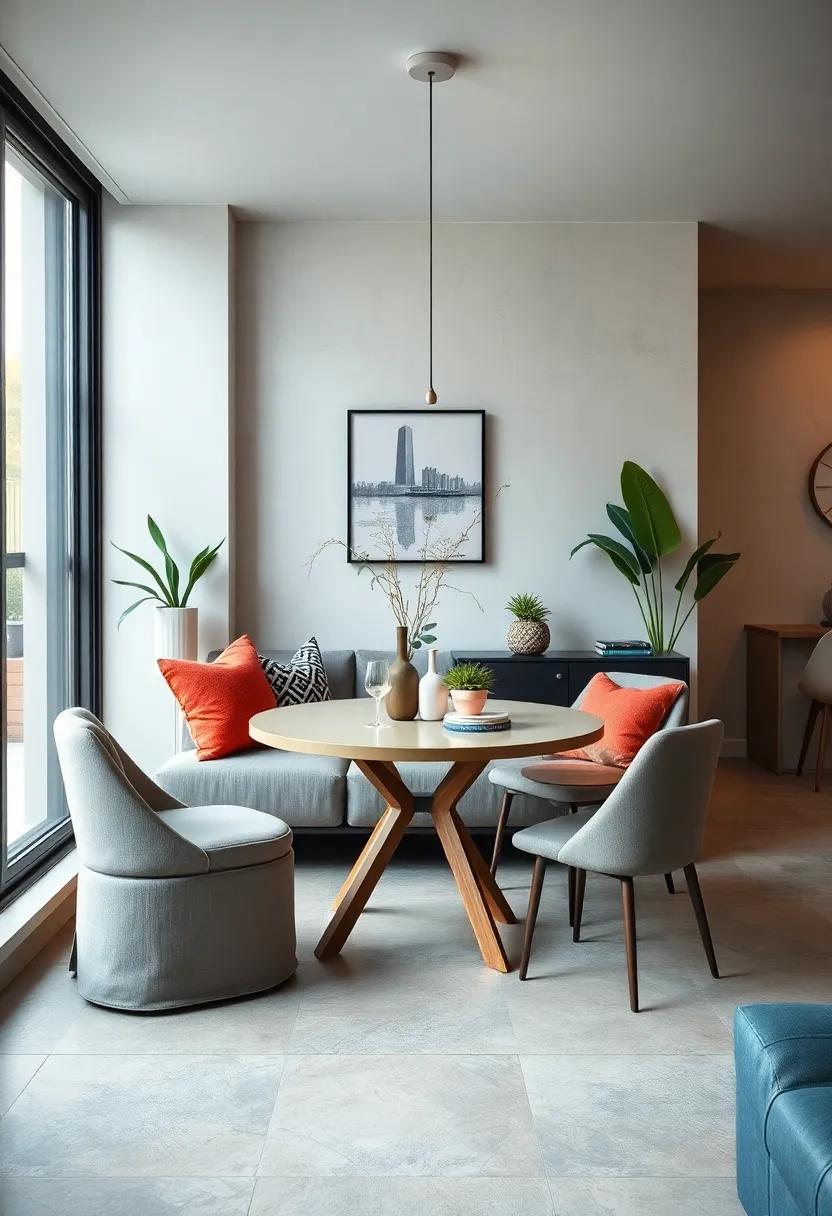 Choose ⁣a compact, round dining ⁢table‌ to ⁤save ⁢space ⁤and encourage conversation
