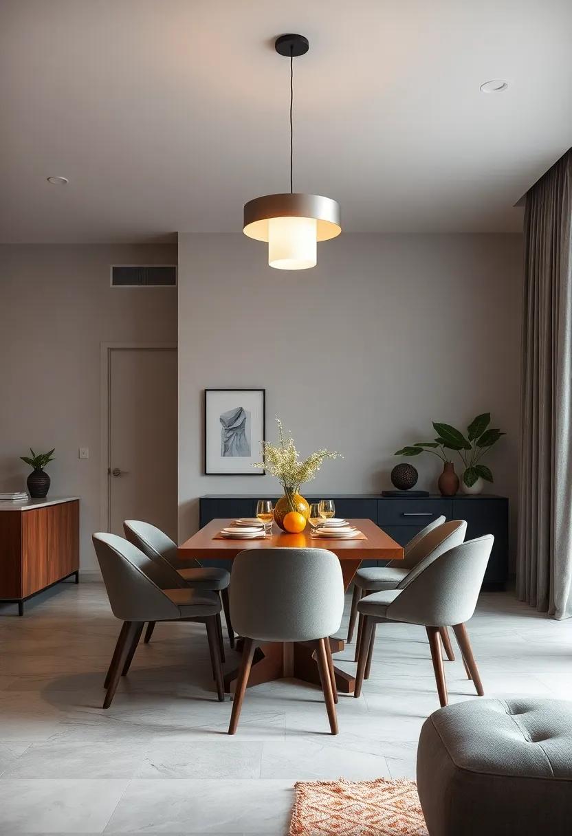 Hang ⁤a statement pendant light​ above the table to ‍define the dining ⁢area without occupying floor space