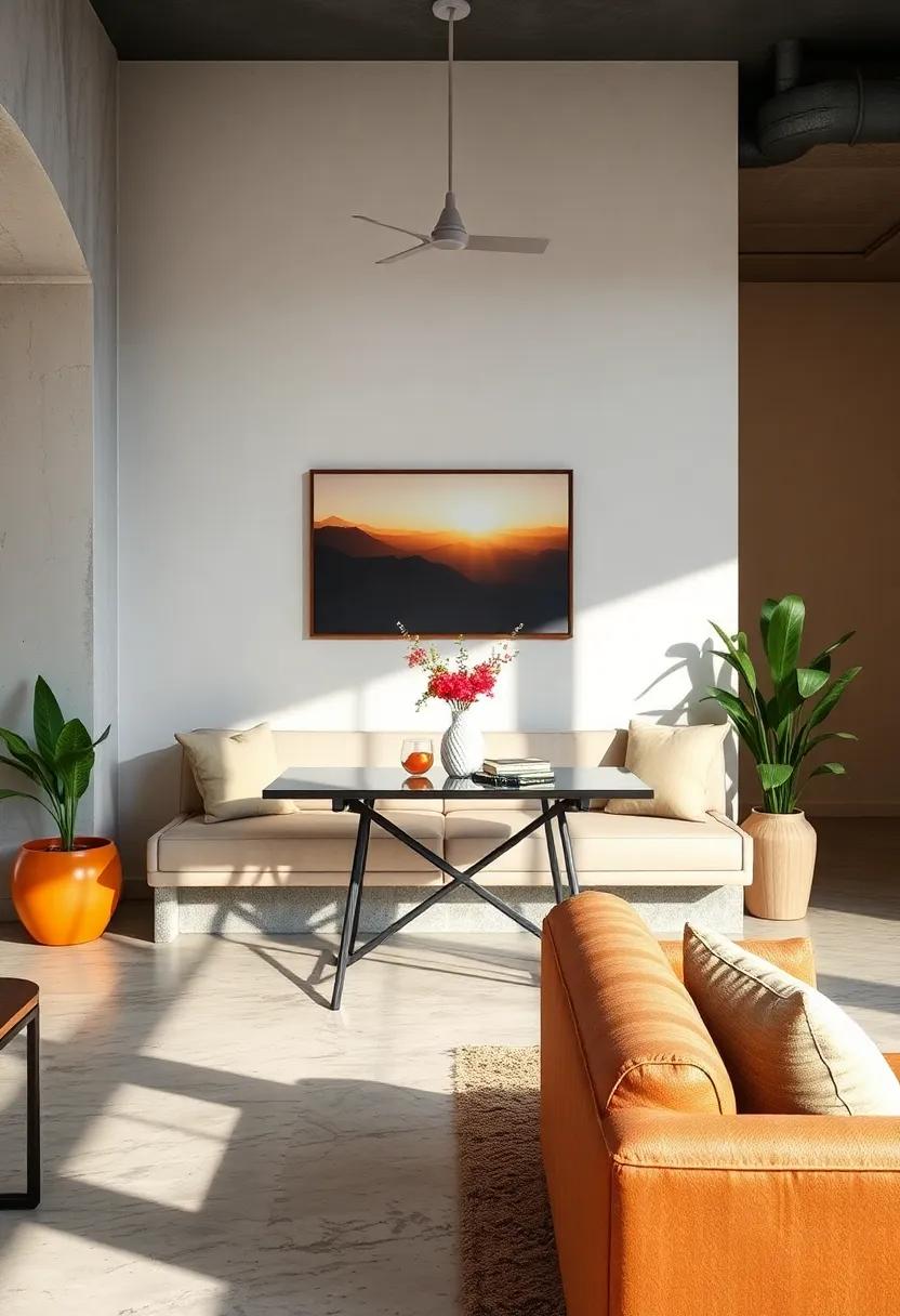 Place a ⁤slim console table behind a dining bench​ for extra surface ⁤space and storage