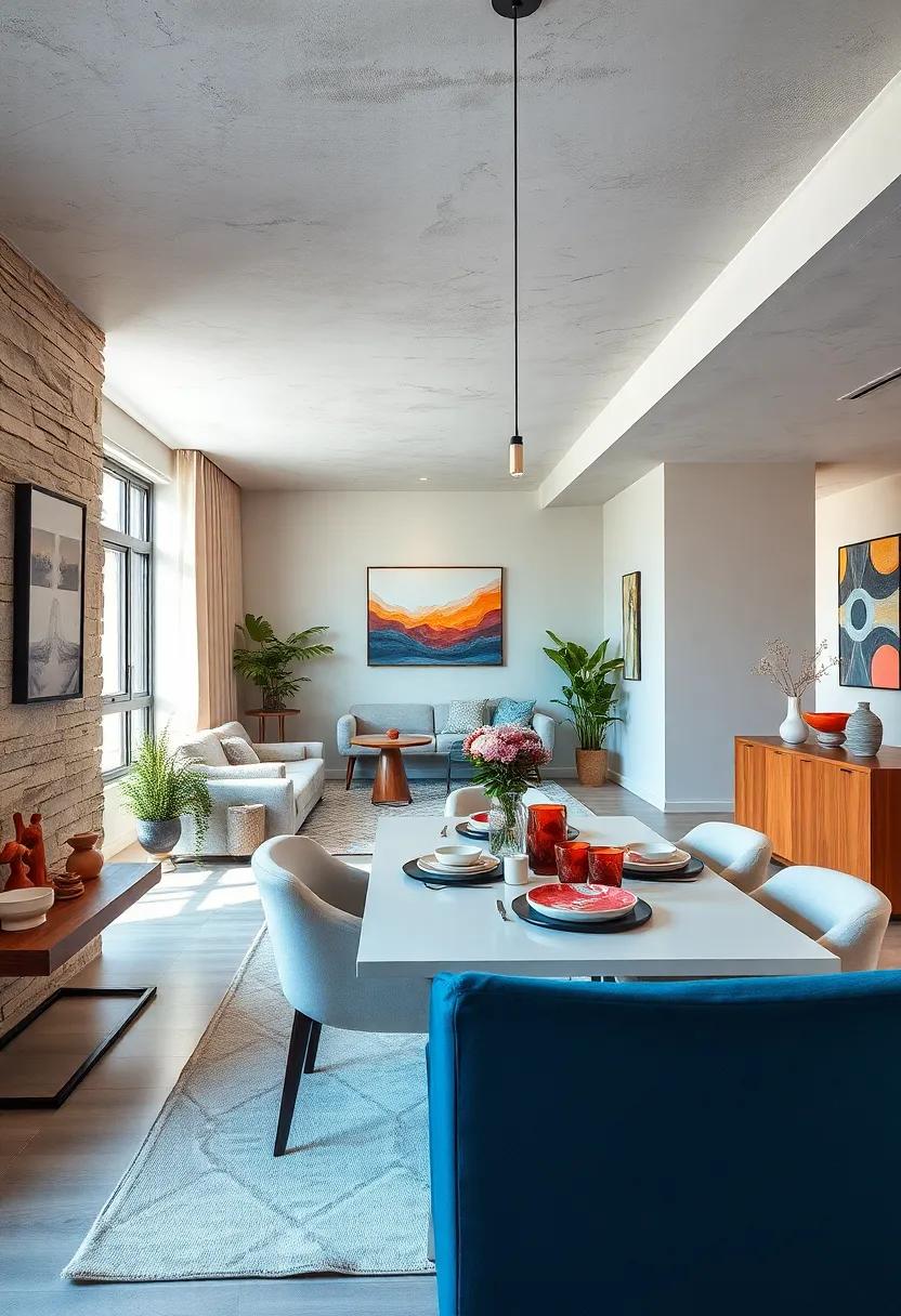 use wall⁣ decals or‌ artwork above the ‌dining ⁣area to visually separate ​the ⁣space