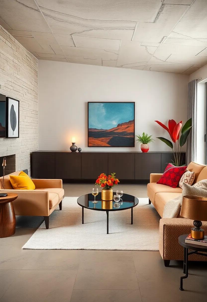 Introduce pops of Bold Colors through Accent Pillows and Art