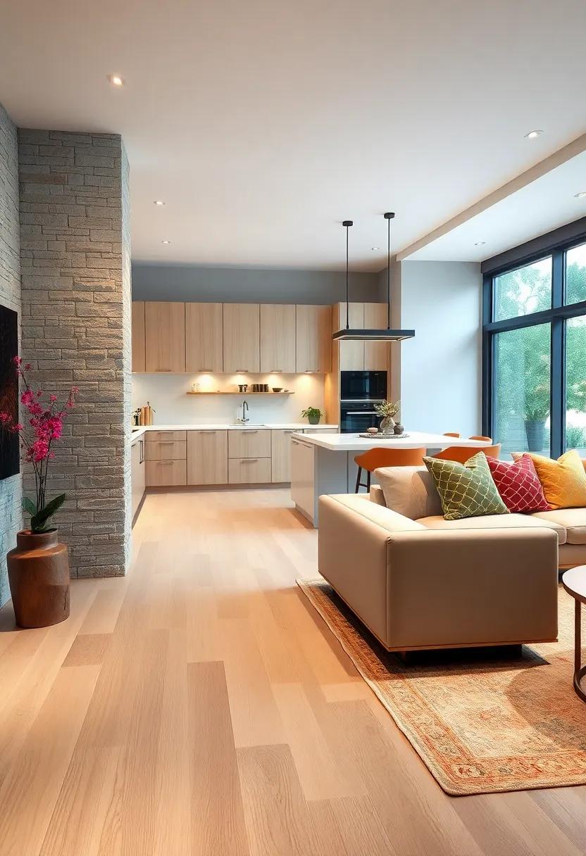 Use a cohesive color palette to unify the kitchen ⁢and living room for a⁢ seamless flow