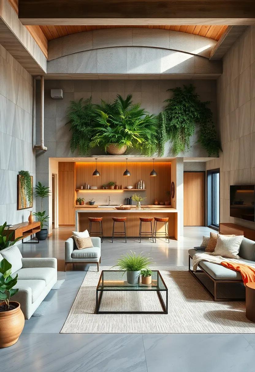 Blend natural ⁢elements like wood ​accents and indoor plants to add‍ warmth and freshness