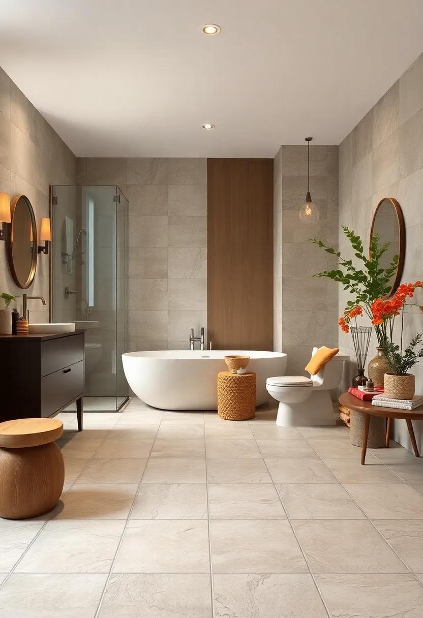 Choose large-format tiles to reduce grout lines and create a seamless look