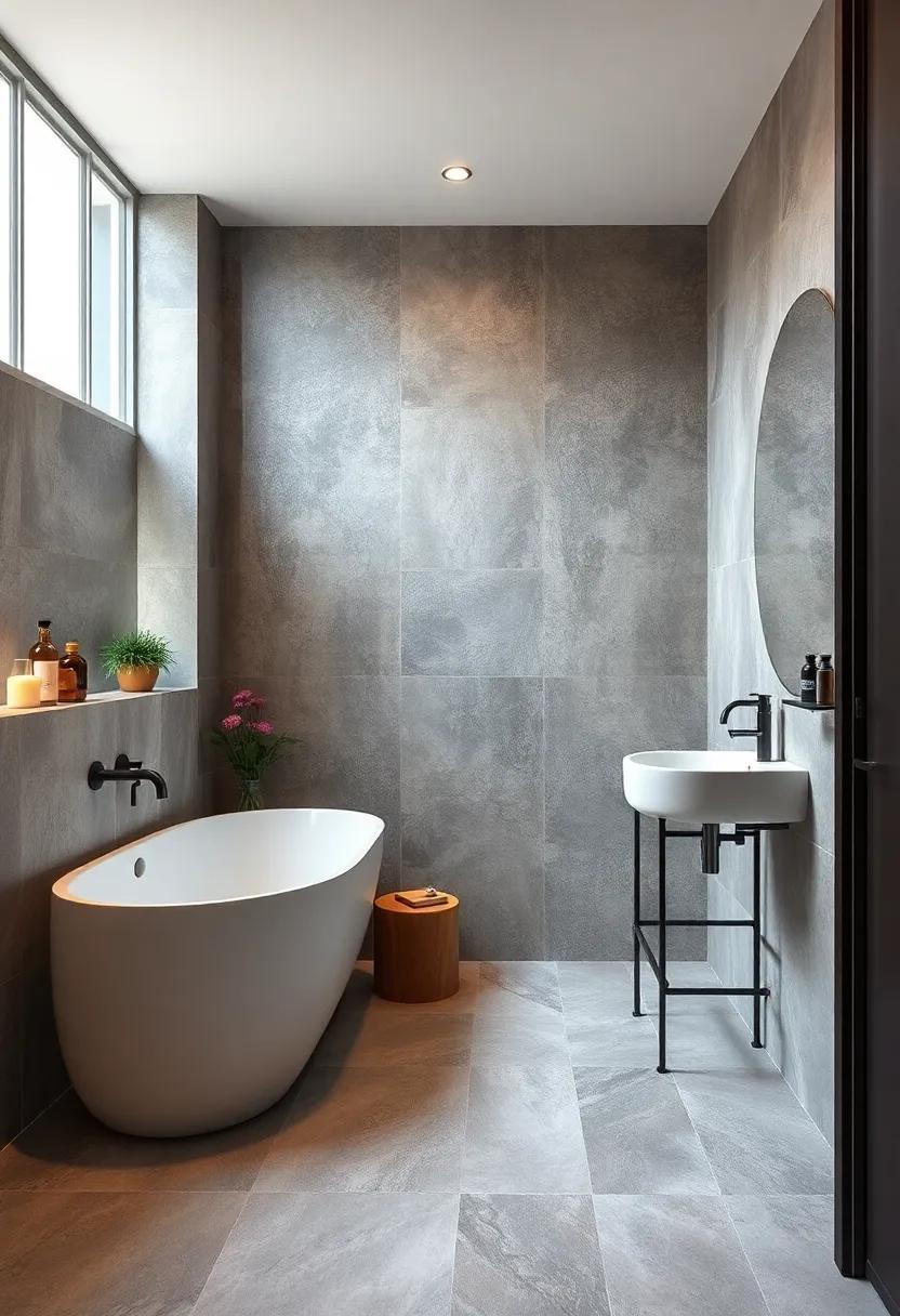 Choose matte finish tiles to prevent slips and reduce glare in a small bathroom