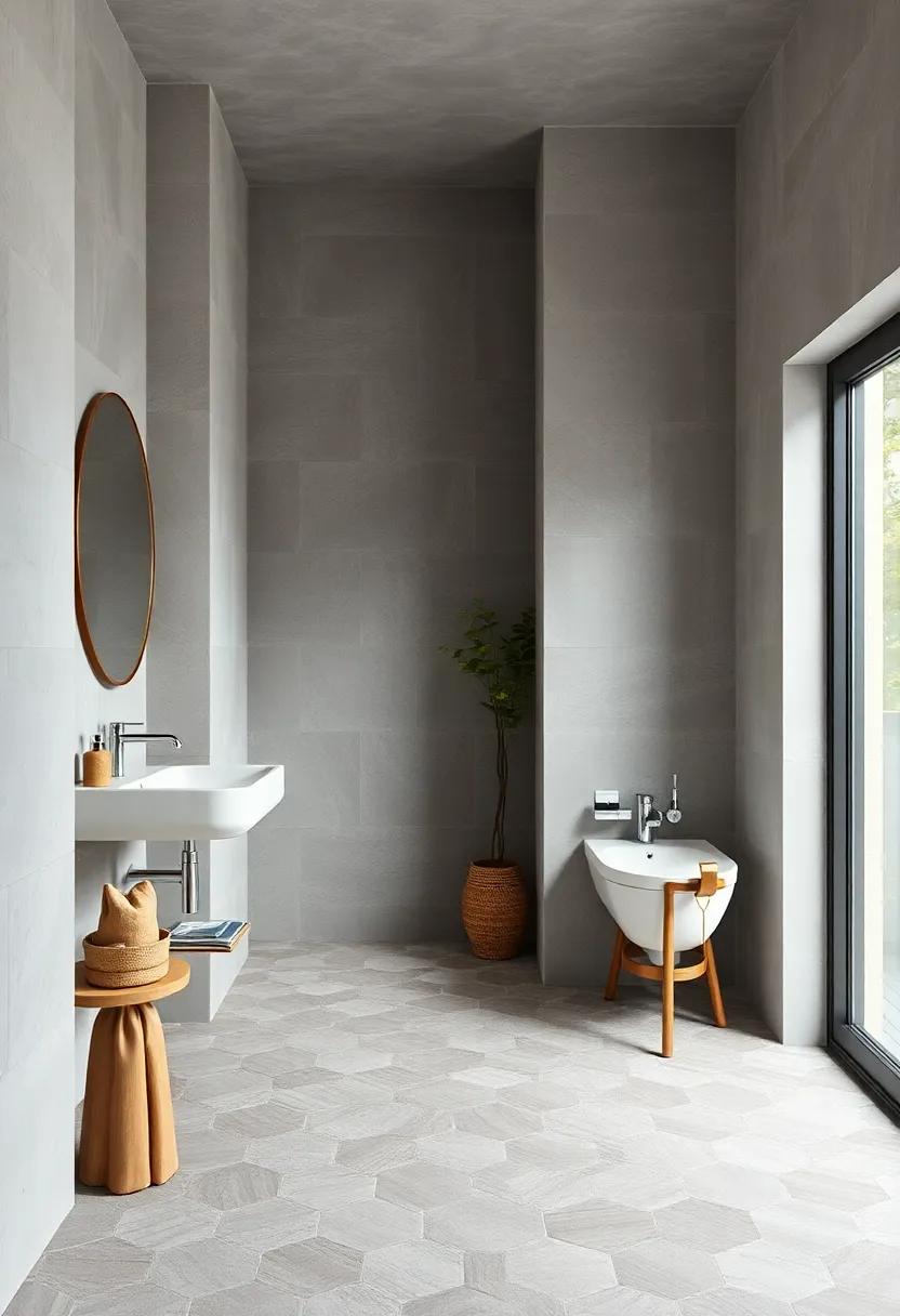 Incorporate hexagonal tiles for a modern yet classic touch in compact bathrooms