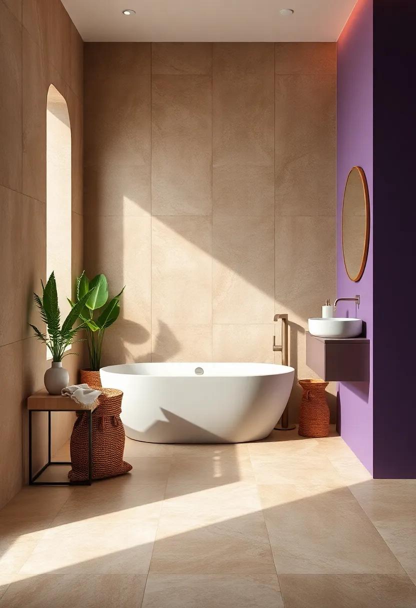 Mix neutral tones on the floor with bold wall colors for balanced visual appeal