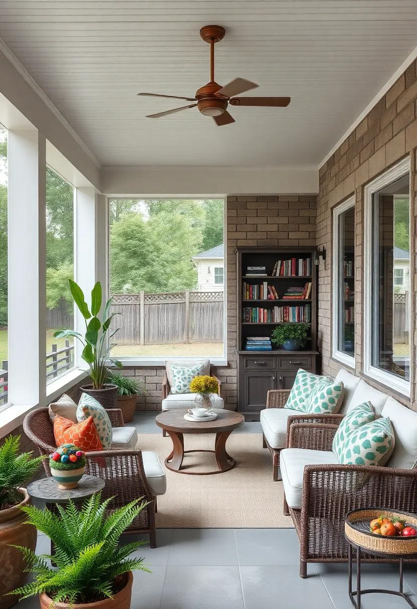 A corner bookshelf stocked with family-friendly reads and board games