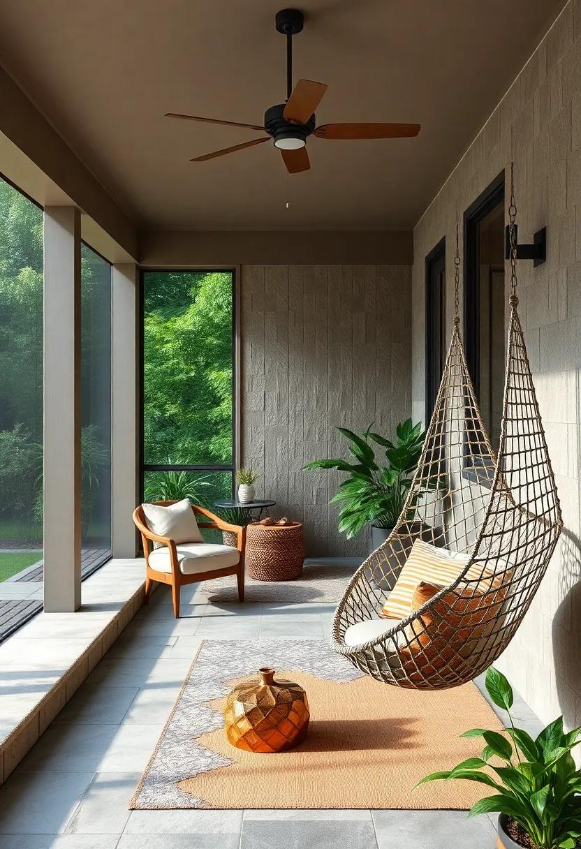 Small hammock chair to sway gently while enjoying a good book