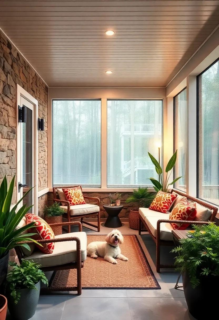 Compact pet bed nestled in a corner, ensuring furry family members feel included