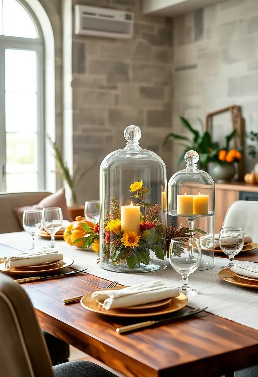 Glass Cloche Presentation: Cover your centerpiece or small treats under glass cloches for an elegant and intriguing display