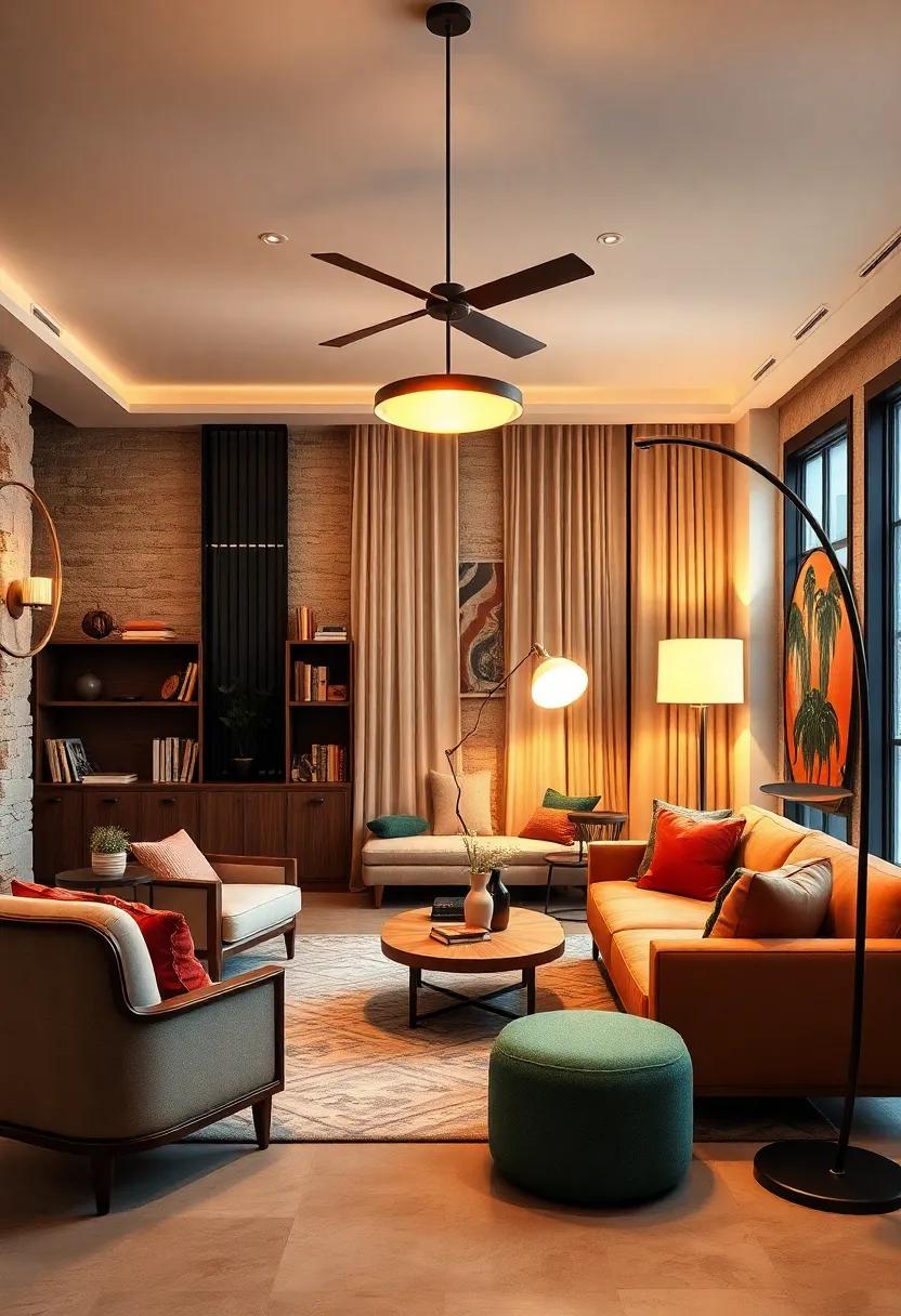 Mid-Century Arc Floor Lamp - A sweeping arc and a half-sphere shade effortlessly⁢ illuminate seating areas with retro flair