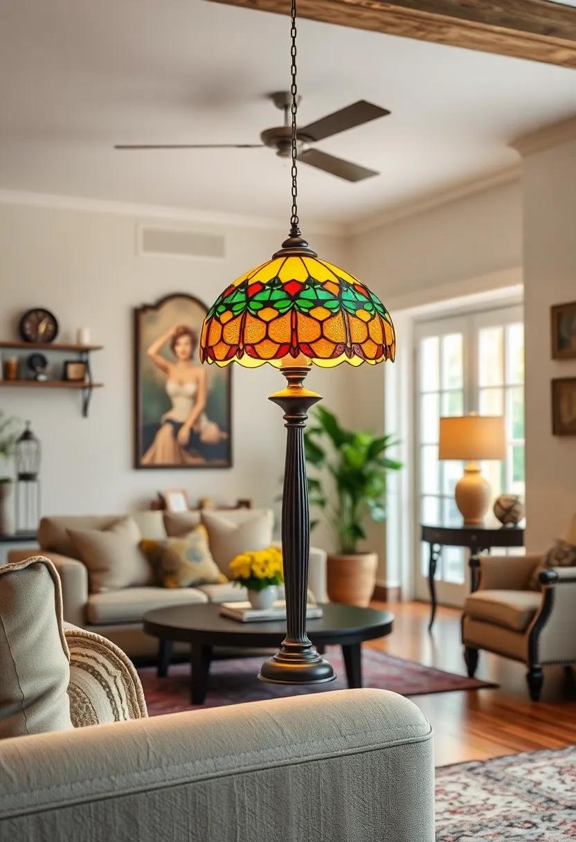 Tiffany Stained Glass table Lamp -⁣ Classic and ⁢colorful, ⁣the handcrafted glass⁣ shade casts a warm, inviting glow reminiscent ‌of the early 20th century