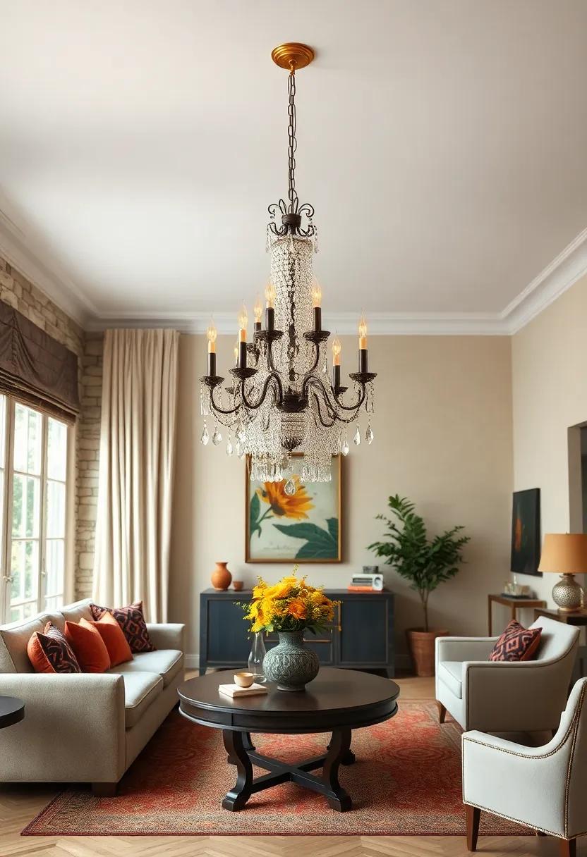 Victorian Crystal Chandelier - Extravagantly detailed with cascading crystals, this chandelier evokes the opulence of grand 19th-century townhouses