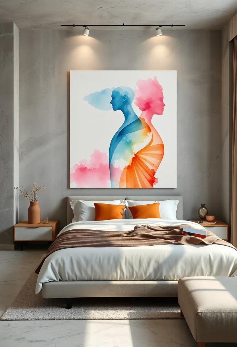 Abstract Human Form: Fluid and expressive watercolor figures adding an artistic and contemplative edge