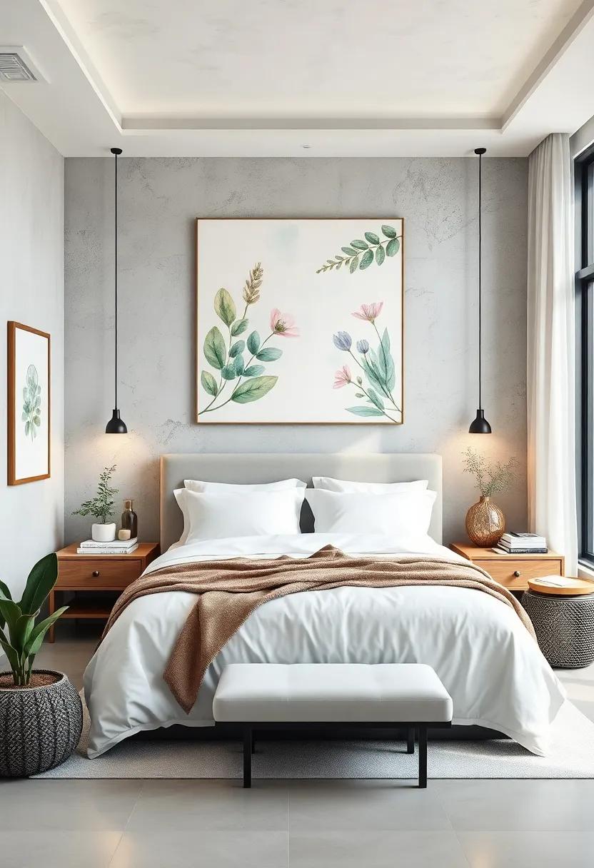 Botanical Bliss: Delicate watercolor illustrations of leaves⁣ and ⁣flowers adding ​a fresh, natural vibe ⁢to ‍your walls