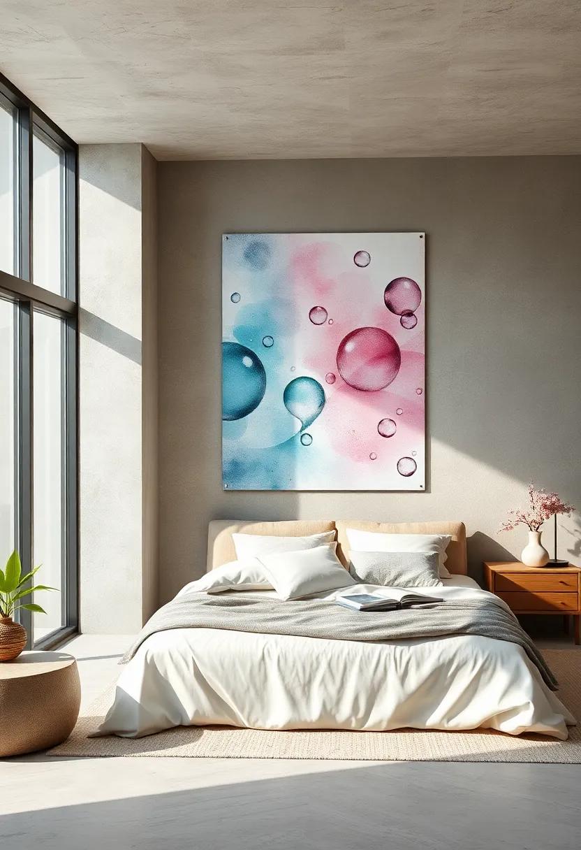 Ethereal Water Drops: Abstract droplets that create a sense ‍of freshness and gentle movement on your walls